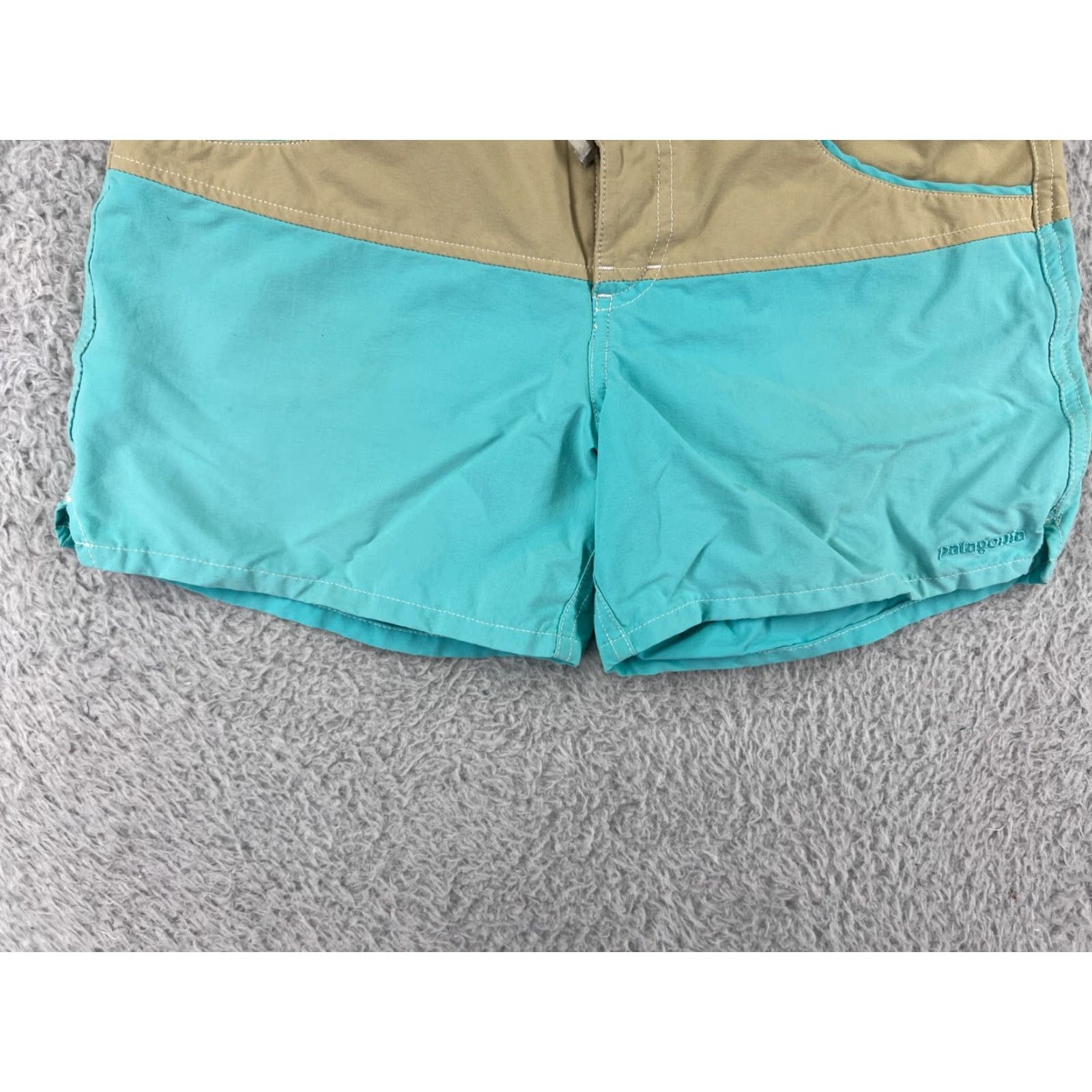 Patagonia Patagonia Shorts Womens 0 Teal Beige Nylon Blend Stretch Double Button Pockets Size 25" / US 0 / IT 36 - 6 Thumbnail