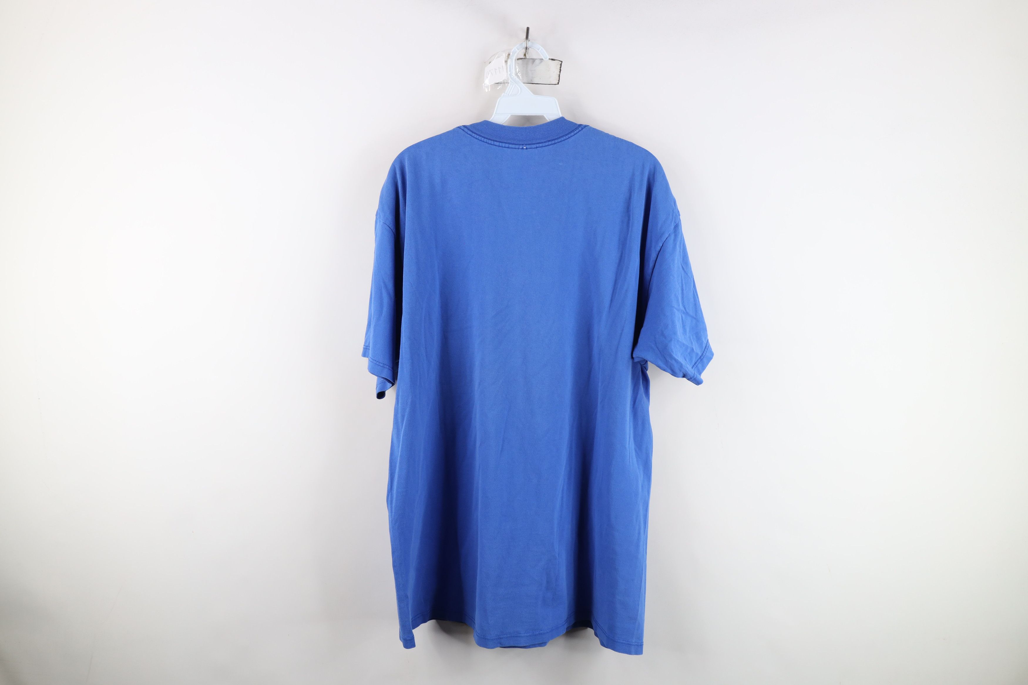 Vintage Vintage 90s Streetwear Heavyweight Cotton T-Shirt Royal Blue Size US XL / EU 56 / 4 - 12 Thumbnail