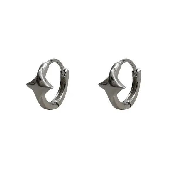 Jewelry Harada x Jingu Silver Color Star Hoops Earrings Size ONE SIZE - 3 Thumbnail