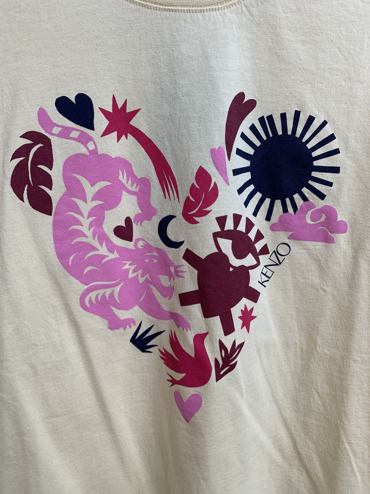 Kenzo Kenzo Cotton T-Shirt Cream Size S / US 4 / IT 40 - 6 Thumbnail