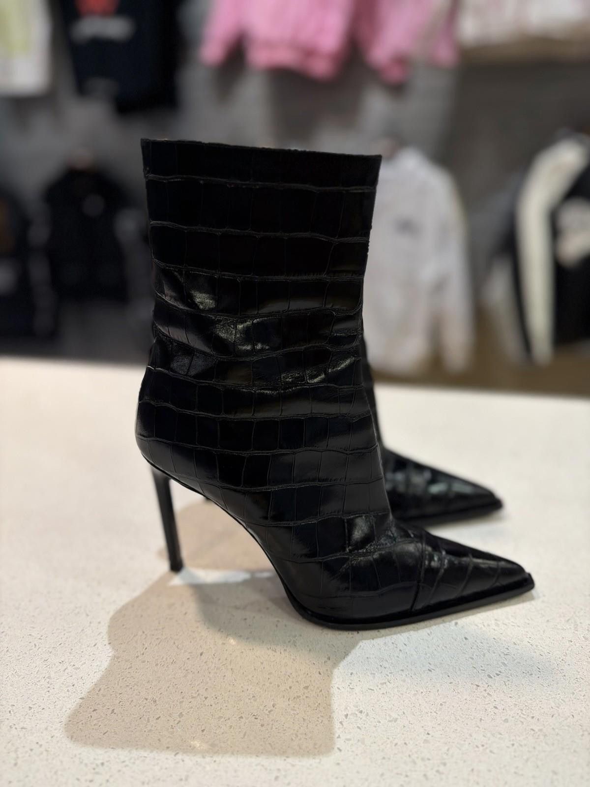 Amiri AMIRI Black Snakeskin Stiletto High Heel Boots 38 - 8US Size US 8 / IT 38 - 5 Thumbnail