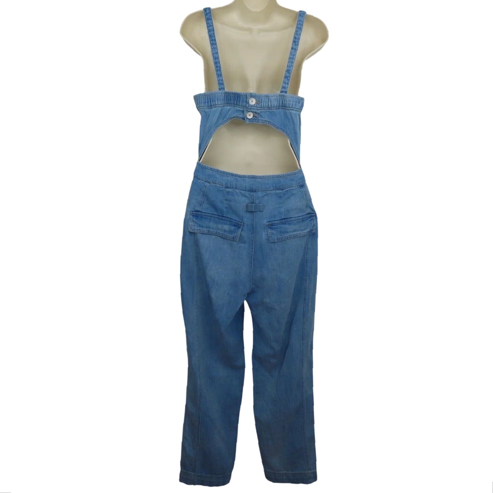 Free People Free People JumpSuit Womens Small Go West Denim Utility Mirage Blue OB1160882 Size 28" / US 6 / IT 42 - 7 Thumbnail