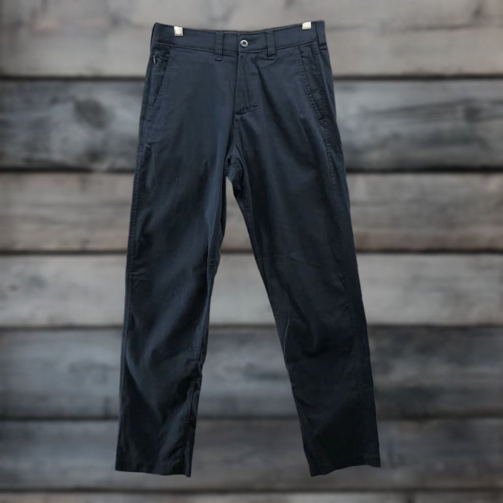 Abercrombie & Fitch VINTAGE Abercrombie & Fitch Stretch 90s Chino Pants Mens 29x30 Navy Cotton Blend Zip Pocket Slim Straight Men's Casual Workwear 90s Mens Size US 29 - 1 Thumbnail