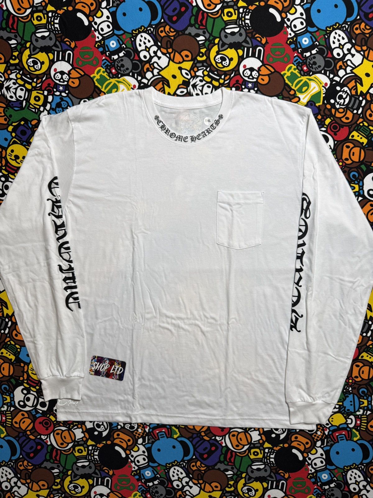 Chrome Hearts Chrome Hearts White Script Logo Long Sleeve Tee Size US XXL / EU 58 / 5 - 1 Thumbnail