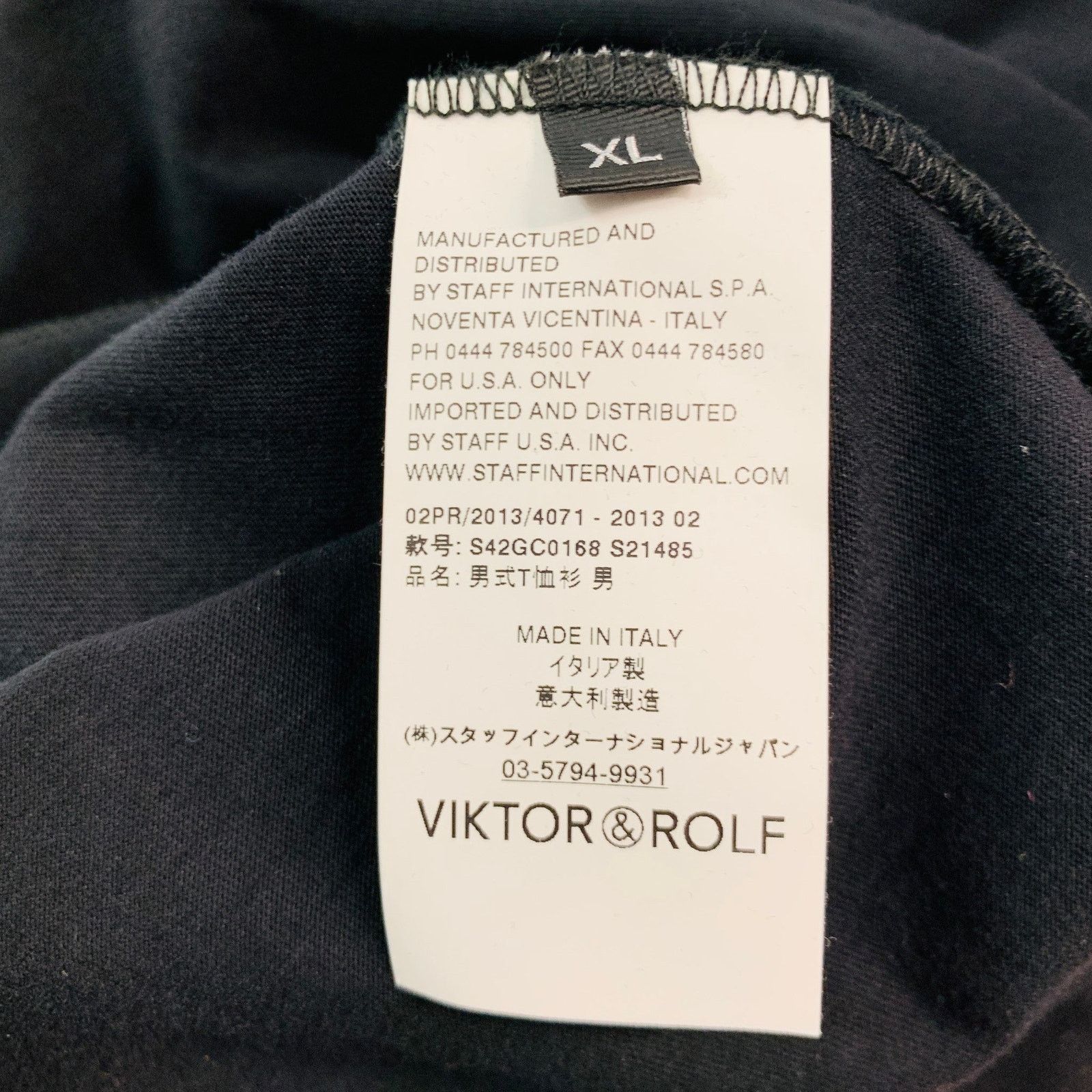 Viktor & Rolf VIKTOR & ROLF Size XL Black Print Cotton One Pocket T-shirt Size US XL / EU 56 / 4 - 7 Thumbnail