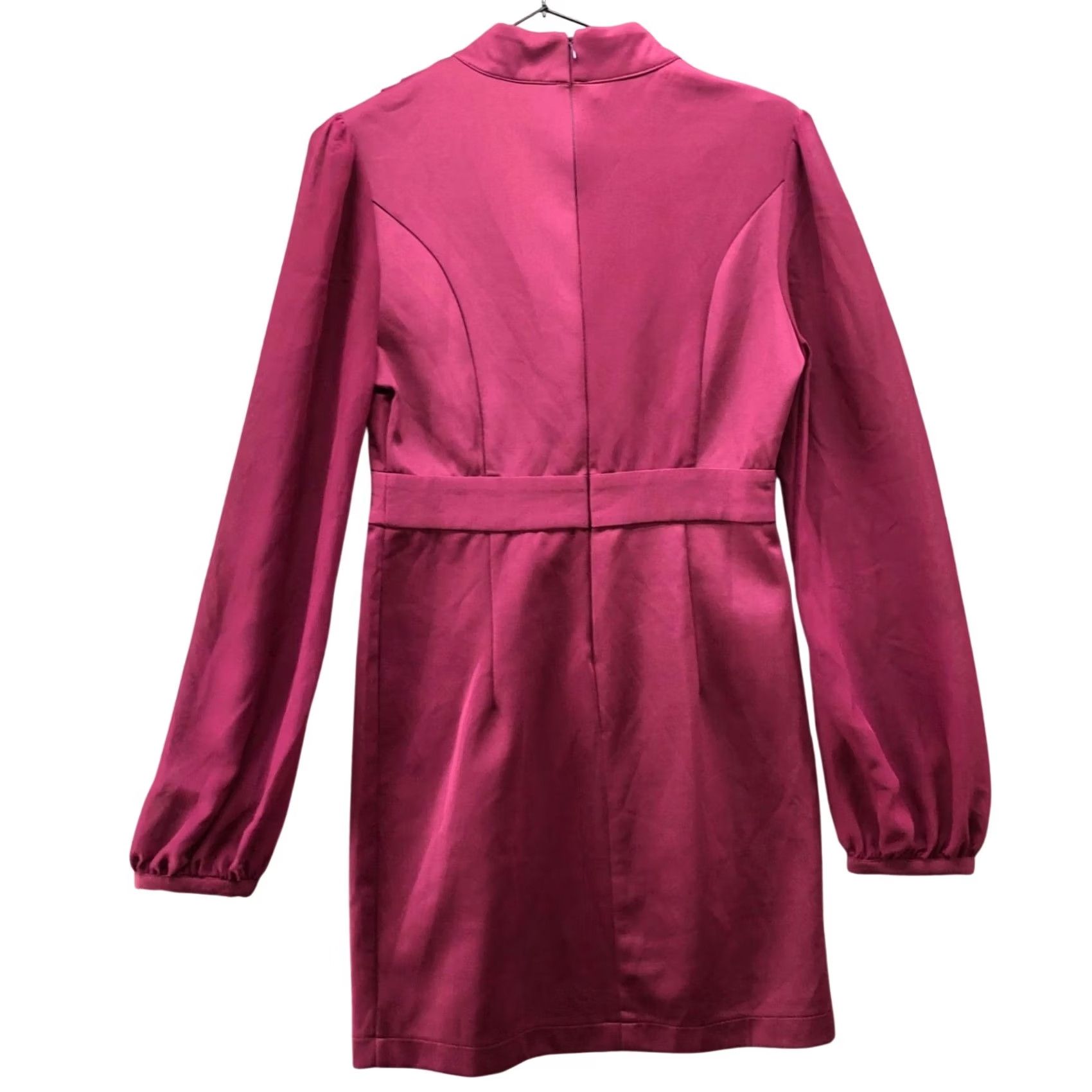 Vintage Vendy Sheath Dress Violet Pink Chiffon Ruffle Long Sleeve Mock Neck NWT S Women’s Subtle Victorian Size S / US 4 / IT 40 - 2 Thumbnail