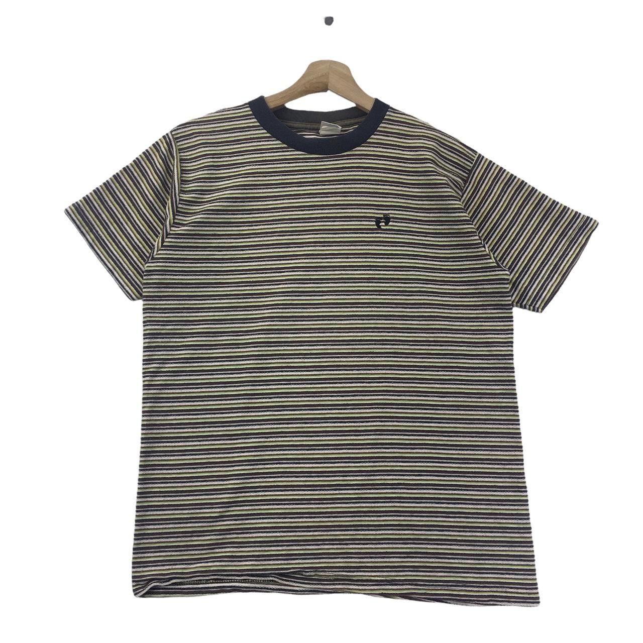Hang Ten Vtg 80’ HANG TEN Surfing Hawaii Striped Green Tee Shirt Size US M / EU 48-50 / 2 - 1 Thumbnail
