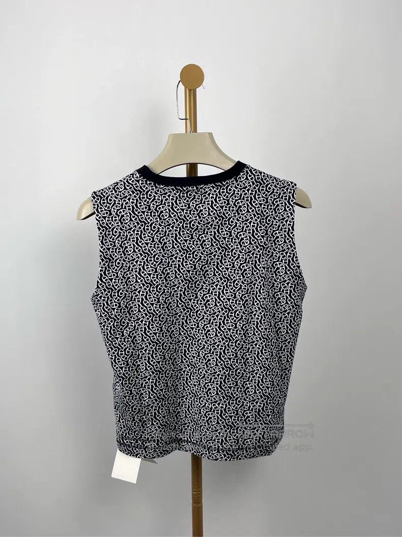 Hermes Hermes White Full Print Logo Vest Size XS / US 0-2 / IT 36-38 - 2 Thumbnail