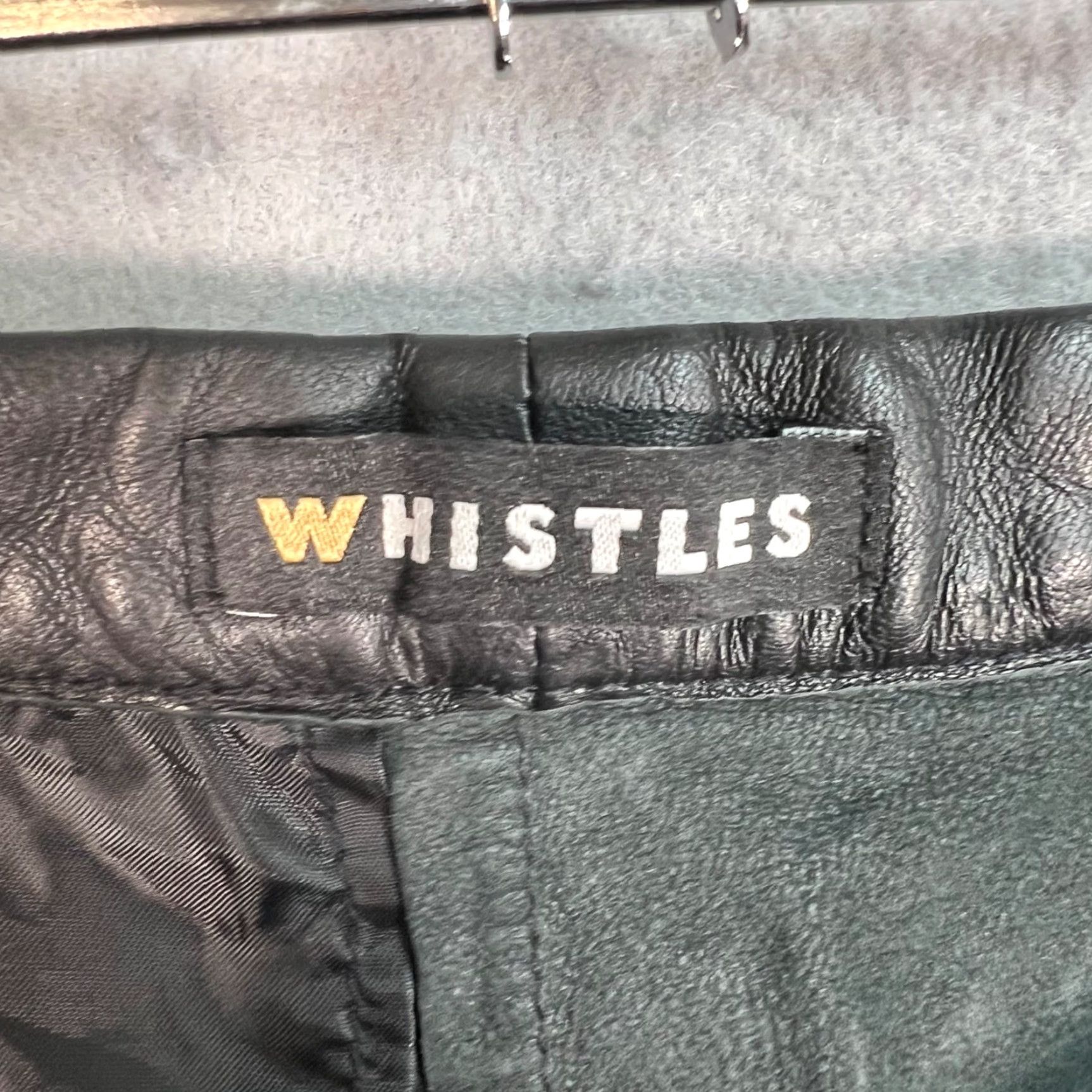 Whistles Whistles Black Leather Tapered Leg Pants Womens Size 4 Size 27" / US 4 / IT 40 - 3 Thumbnail