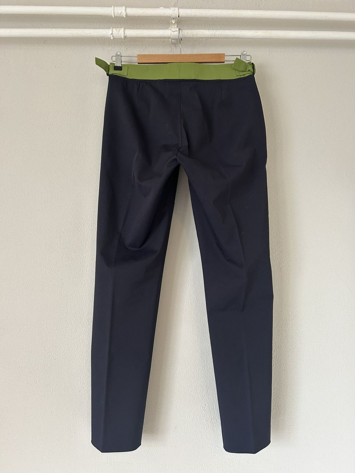 Bottega Veneta Bottega Veneta Navy Pants with Green Waistband – Size 48 Size US 32 / EU 48 - 2 Thumbnail