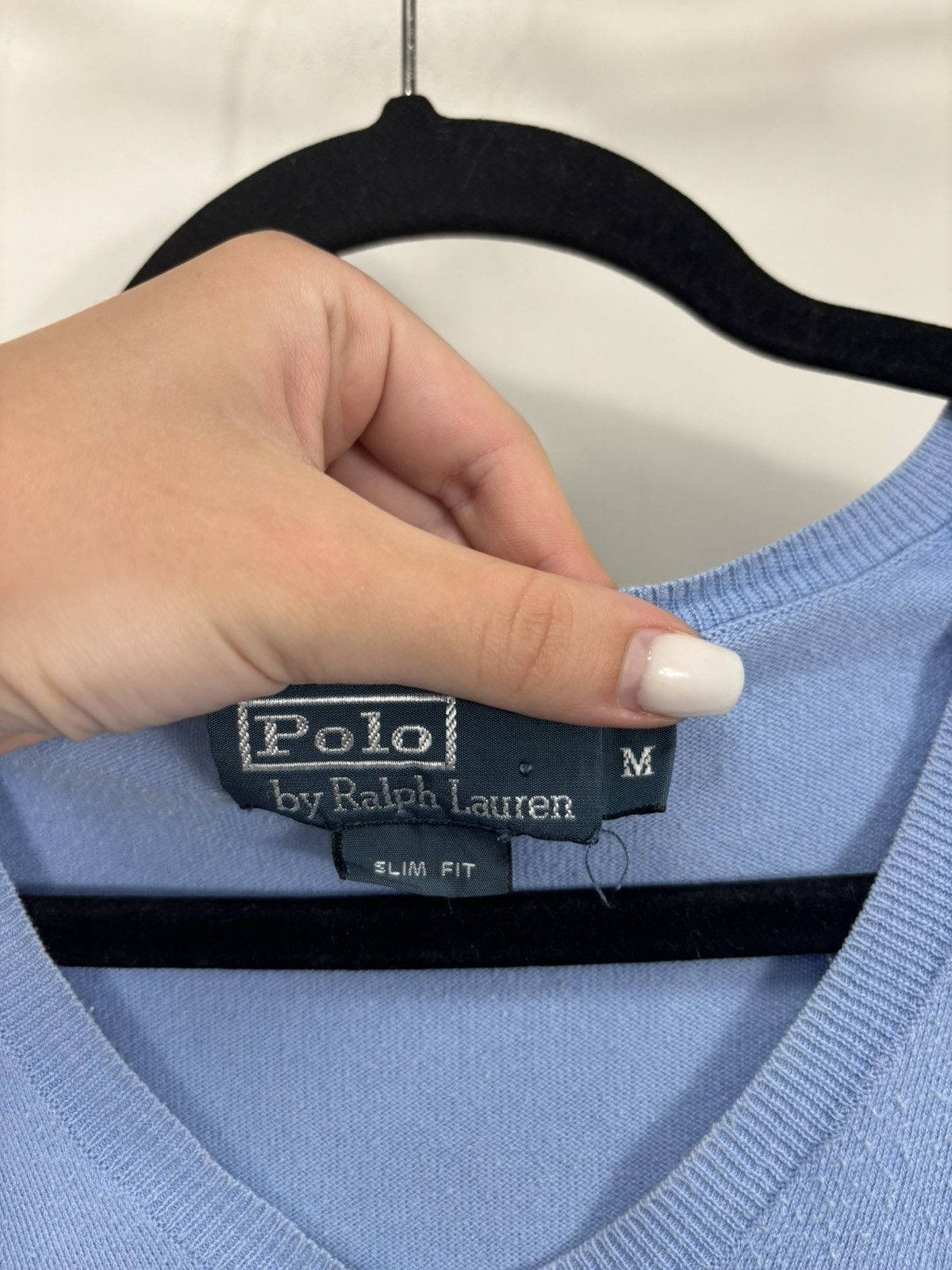 Polo Ralph Lauren Vintage Polo Ralph Lauren Men’s Light Blue V-Neck Sweater Size US M / EU 48-50 / 2 - 7 Thumbnail