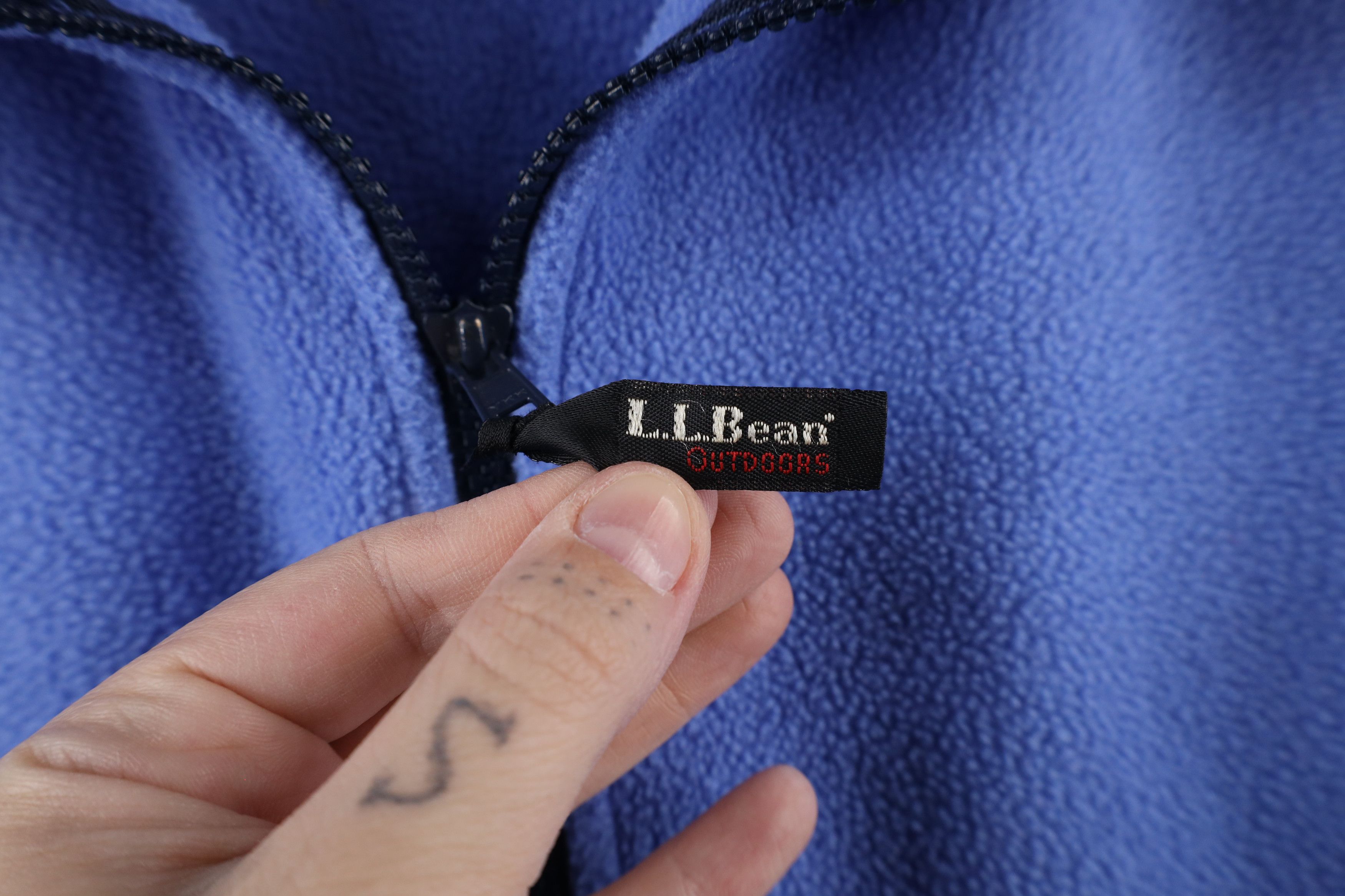 L.L. Bean × Vintage Vintage 90s LL Bean Blank Full Zip Fleece Vest Jacket Blue Size XL / US 12-14 / IT 48-50 - 4 Thumbnail