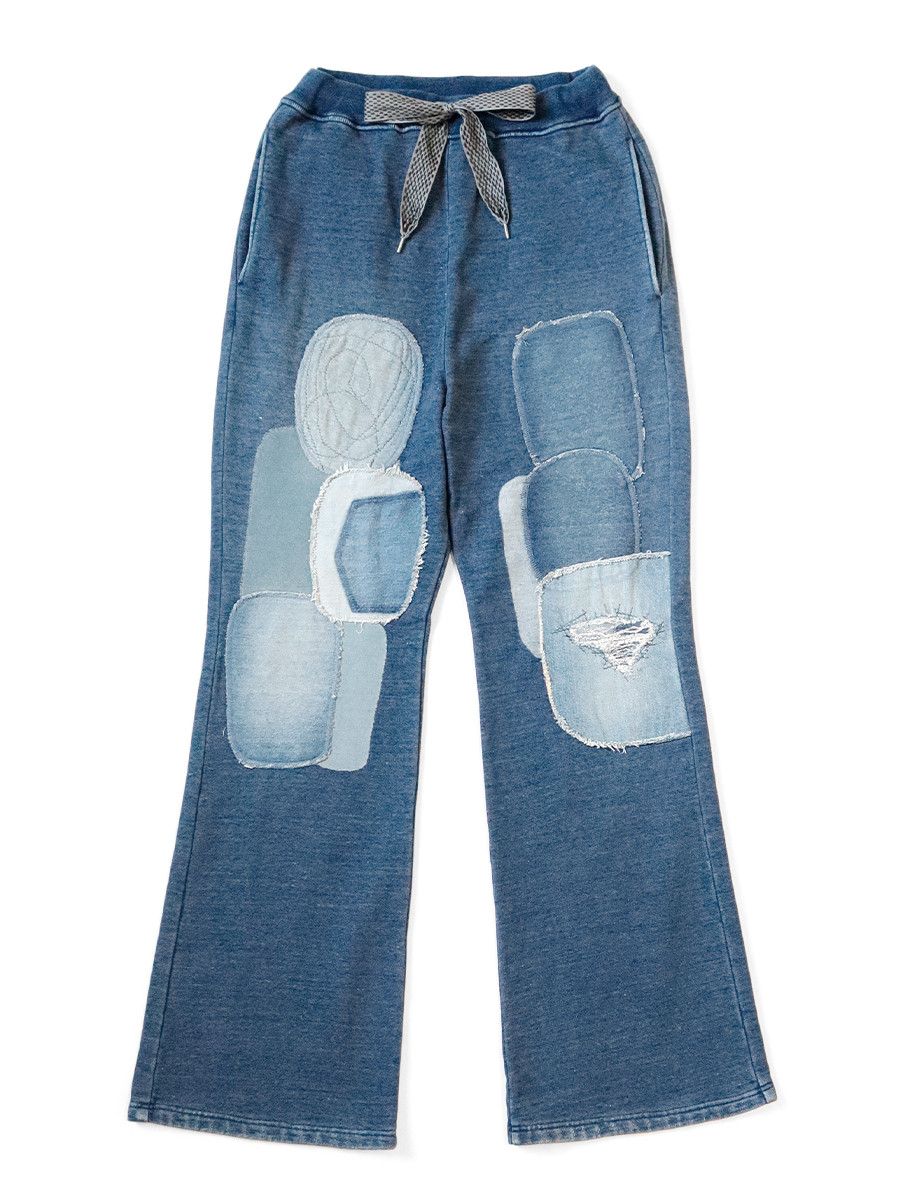 image of Kapital Idg Flare Sweatpants Dixie House Remake in Blue, Men's (Size 30)