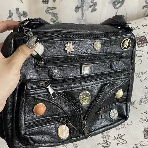 Other Black PU Leather Patchwork Crossbody Bag Size ONE SIZE - 3 Thumbnail