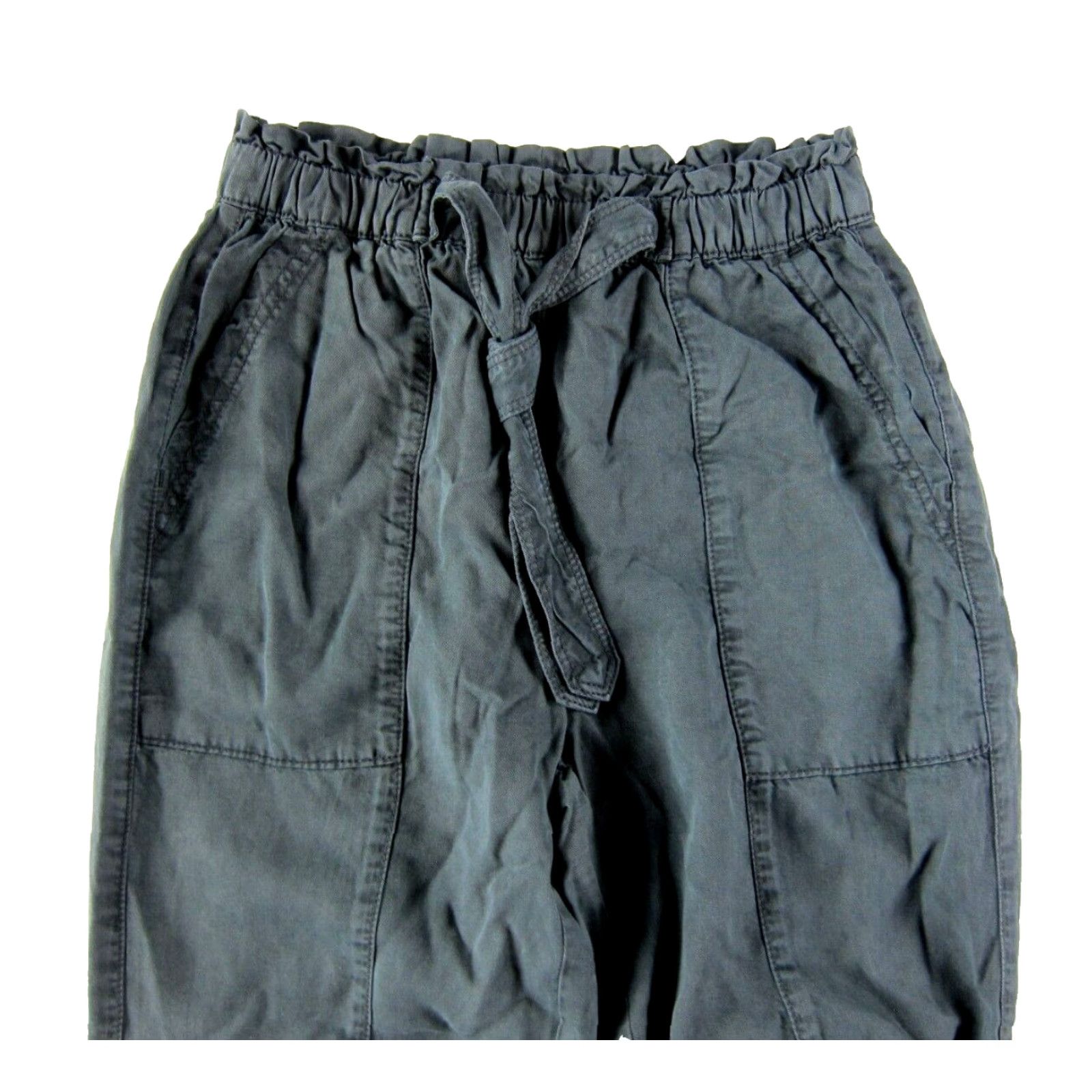 Vintage NWT Aerie 100% Rayon Grey Elastic Waist Pocket High Rise Trouser Chino Pant XS Size 26" / US 2 / IT 38 - 5 Thumbnail