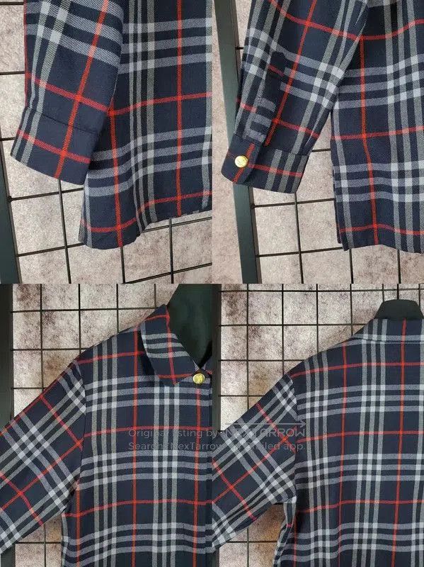 Burberry Burberry Navy Wool Check Cropped Shirt. Size M / US 6-8 / IT 42-44 - 6 Thumbnail