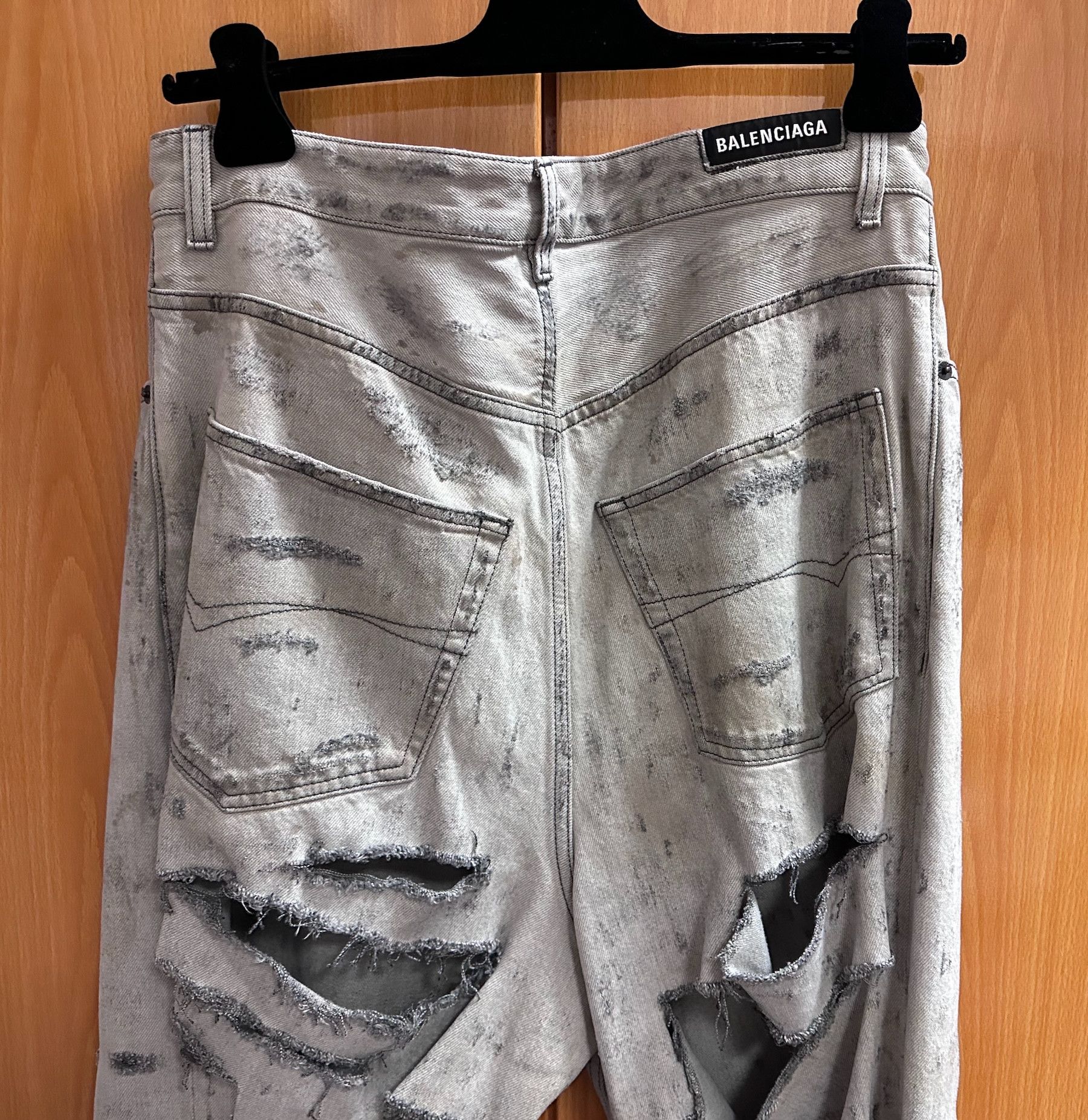 Balenciaga Balenciaga 22SS Super Destroyed Jeans in Light Grey Size US 32 / EU 48 - 6 Thumbnail