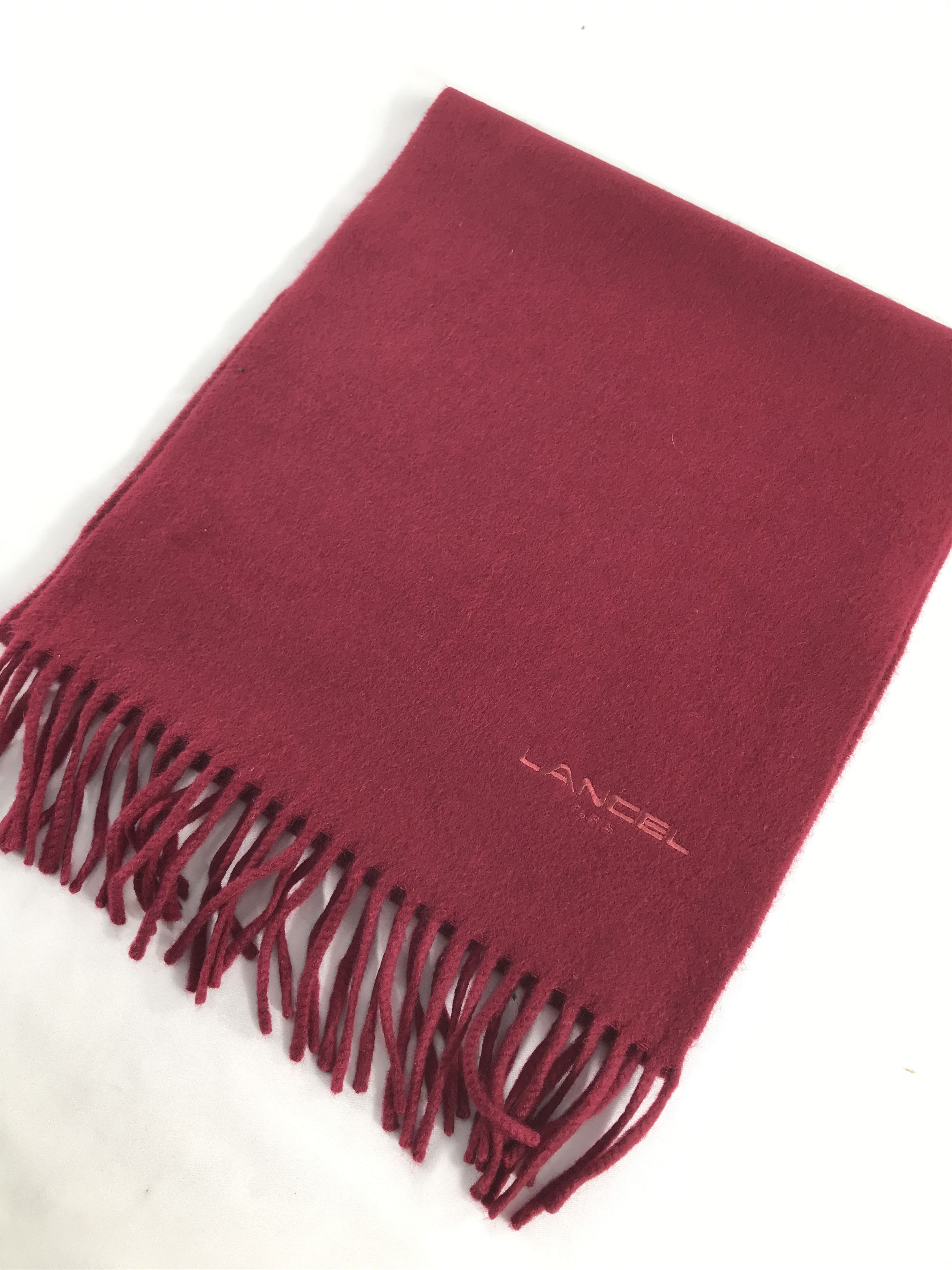 Lancel Lancel Red Cashmere Scarf Muffler V554 Size ONE SIZE - 2 Thumbnail