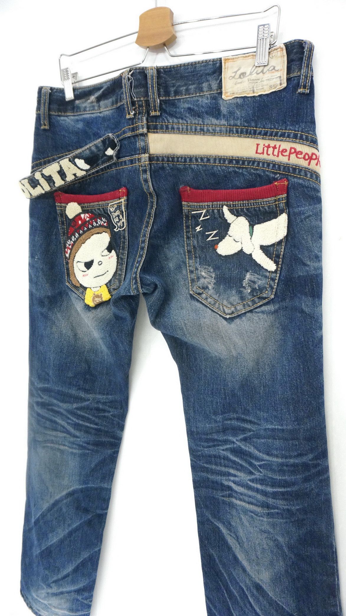 Japanese Brand Vintage 🔥 Yoshitomo Nara x Lolita Distressed Jeans Size US 34 / EU 50 - 3 Thumbnail