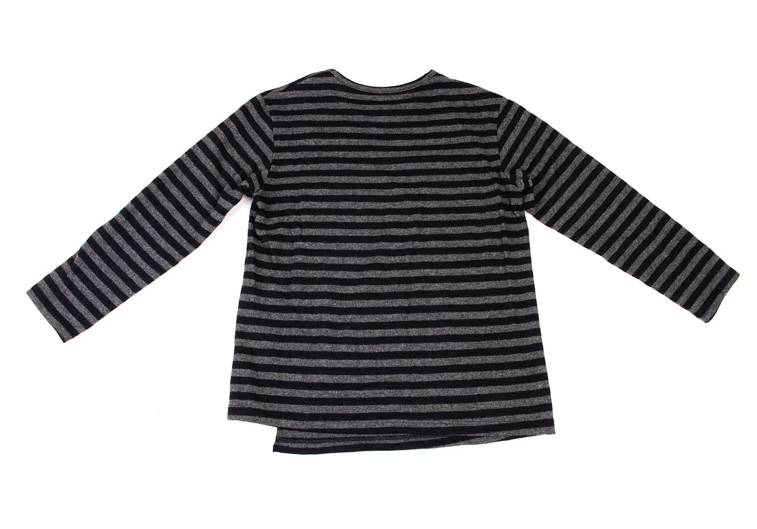 Yohji Yamamoto Altered Hem Striped Knit Top in Navy Gray Size 3 Size US M / EU 48-50 / 2 - 9 Thumbnail