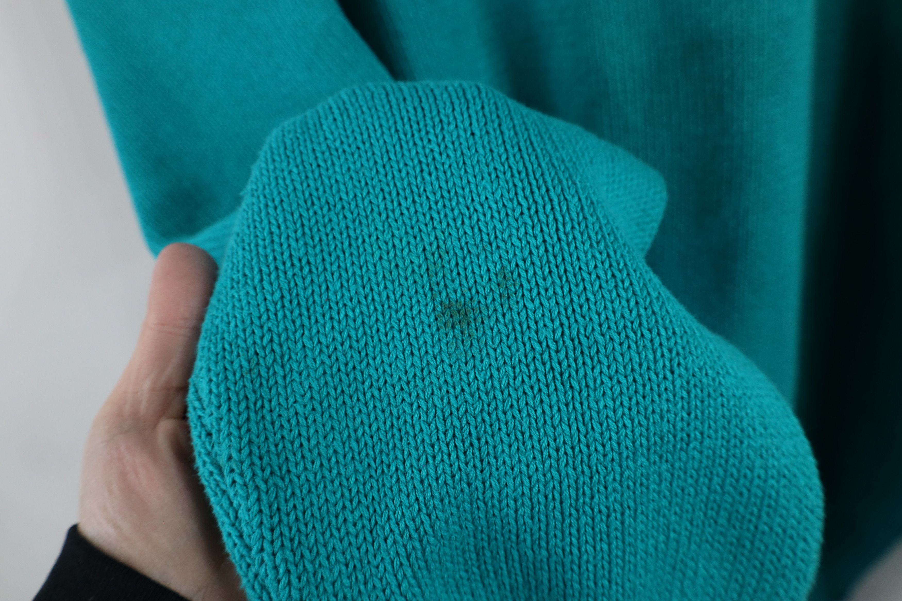 Vintage Vintage 90s Streetwear Cotton Knit Crewneck Sweater Teal Size US XL / EU 56 / 4 - 5 Thumbnail