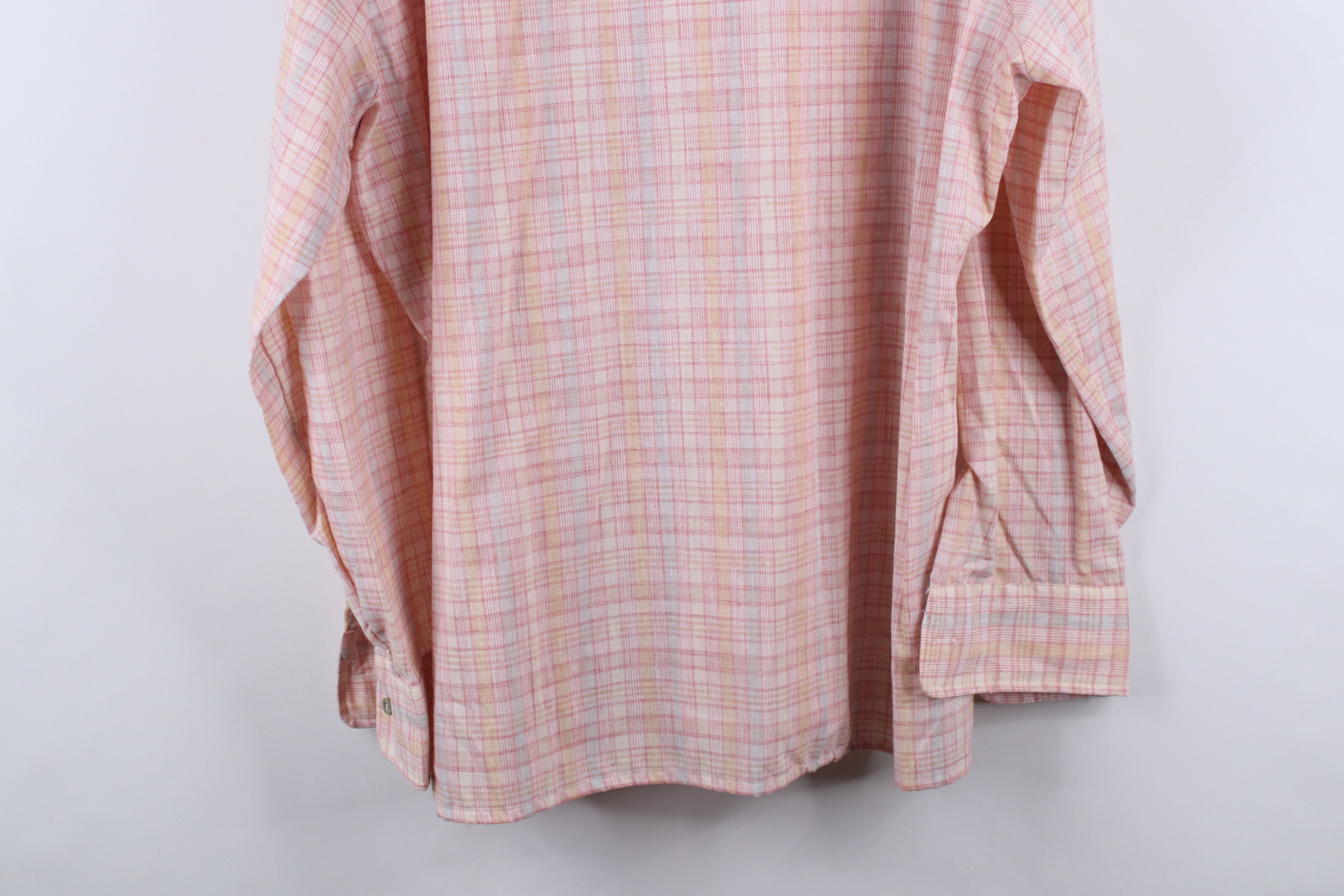 Vintage Vintage 70s Streetwear Pastel Plaid Collared Button Shirt Size US XL / EU 56 / 4 - 12 Thumbnail