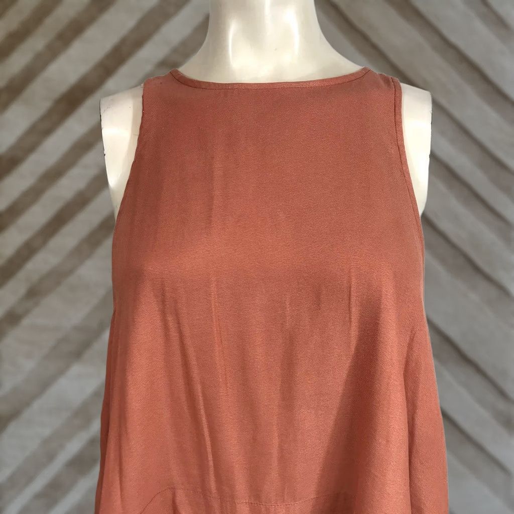 Free People VINTAGE? No. Free People Shirt Womens M Orange Sleeveless Tiered Tank Top Casual Tunic Size M / US 6-8 / IT 42-44 - 1 Thumbnail