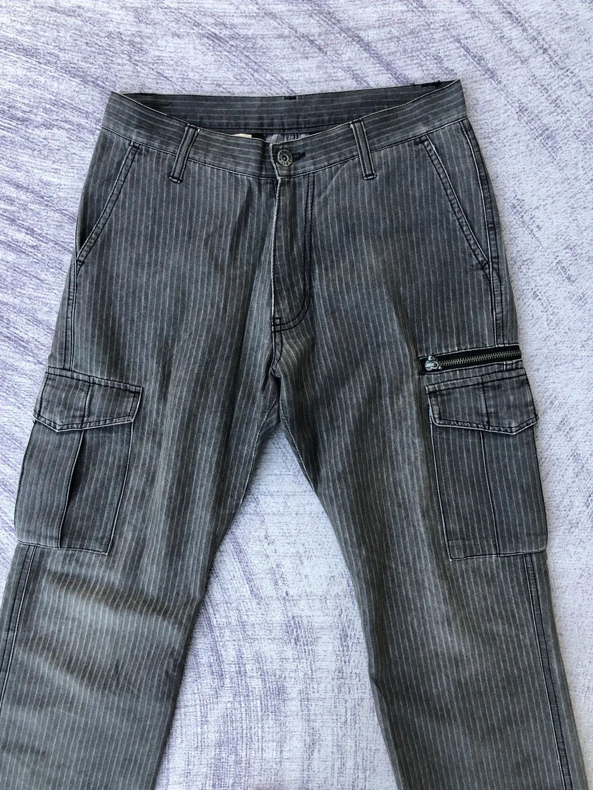 Japanese Brand × Vintage Vintage Cargo Pants Stripe 6 Pocket Tactical Utility Size US 30 / EU 46 - 2 Thumbnail