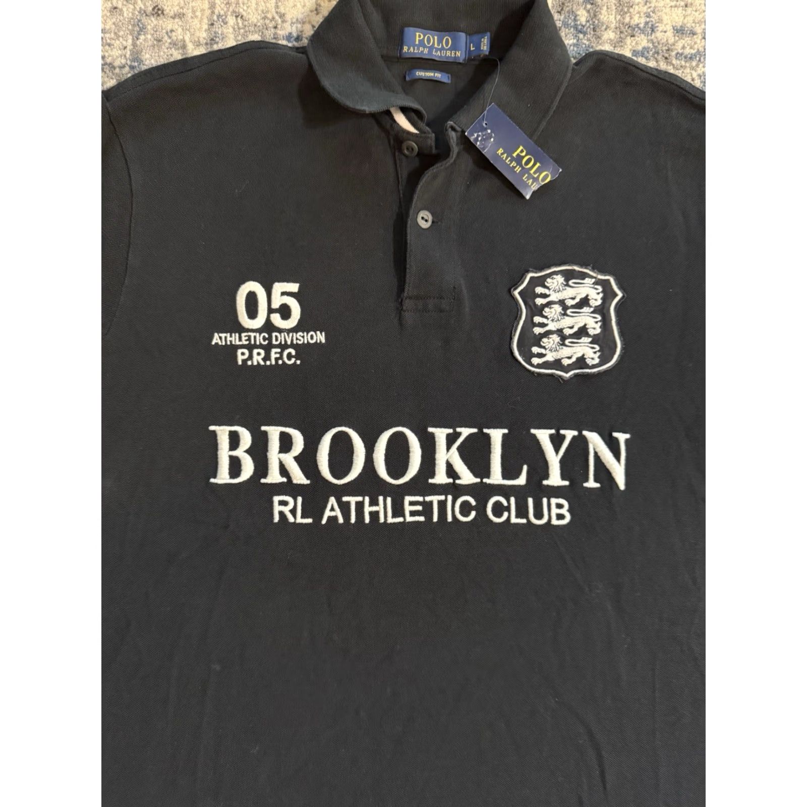 Polo Ralph Lauren NWT Polo Ralph Lauren Brooklyn Athletic Club Rugby Shirt Black Size Large Men Polo Short Sleeve Button Collared Size US L / EU 52-54 / 3 - 2 Thumbnail