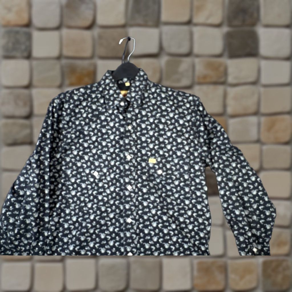 Vintage Larry Mahan Cowboy Collection Shirt Mens S Black Floral Pearl Snap Long Sleeve Pockets Western Size US S / EU 44-46 / 1 - 1 Thumbnail