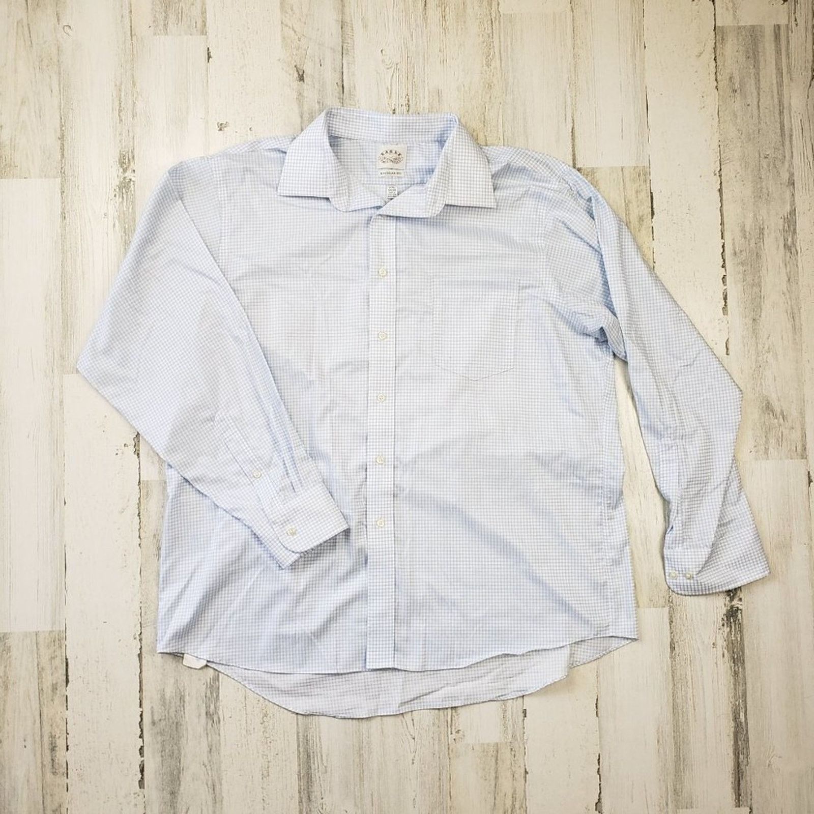 Other EAGLE Blue Windowpane Plaid Button Down Shirt 17.5 34/35 Size US XL / EU 56 / 4 - 2 Thumbnail