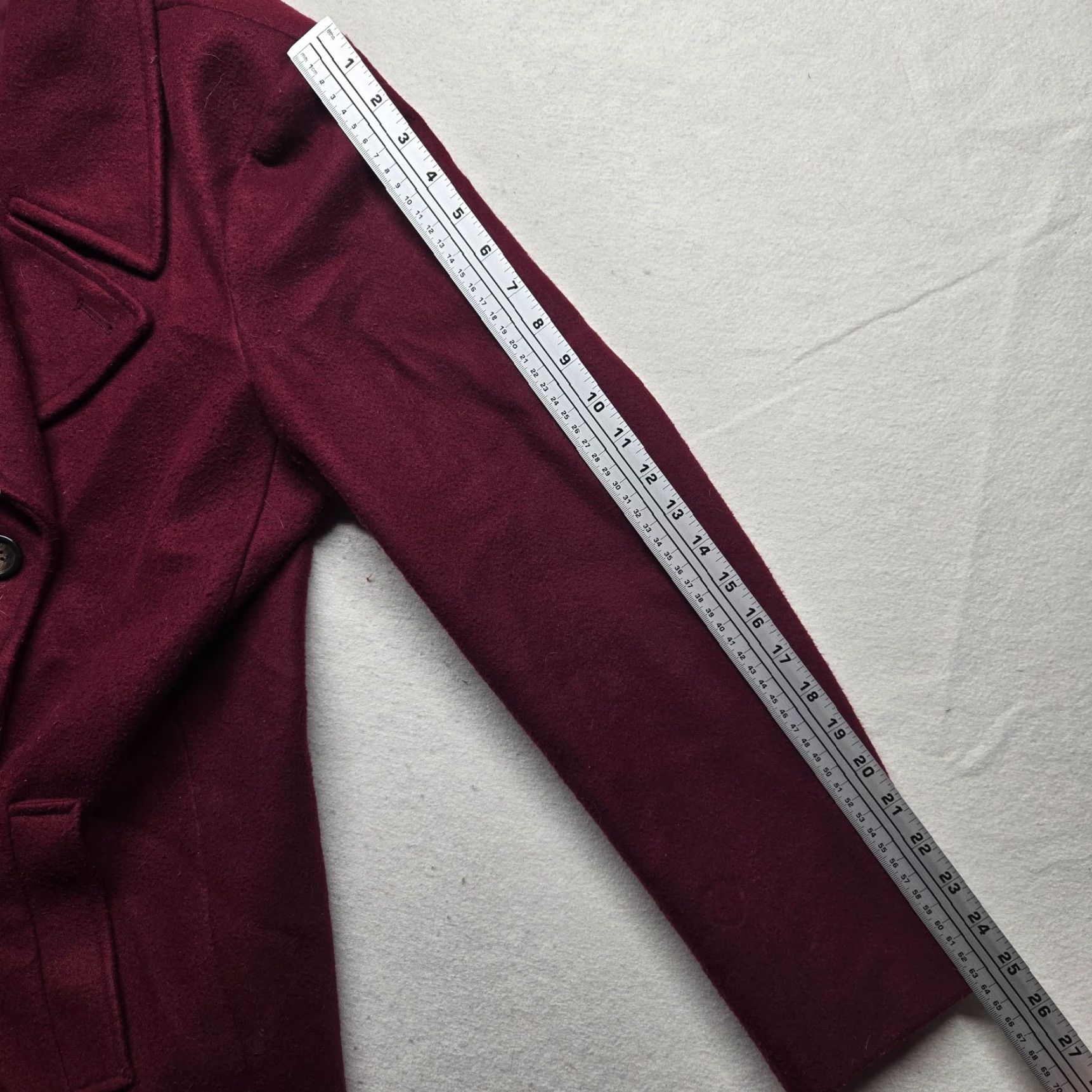 Old Navy Old Navy Pea Coat Jacket Solid Red - Women's XL | Wool Outer, Regular Fit, Double Breasted, Mid-Length, Winter Casual Coat Size XL / US 12-14 / IT 48-50 - 7 Thumbnail