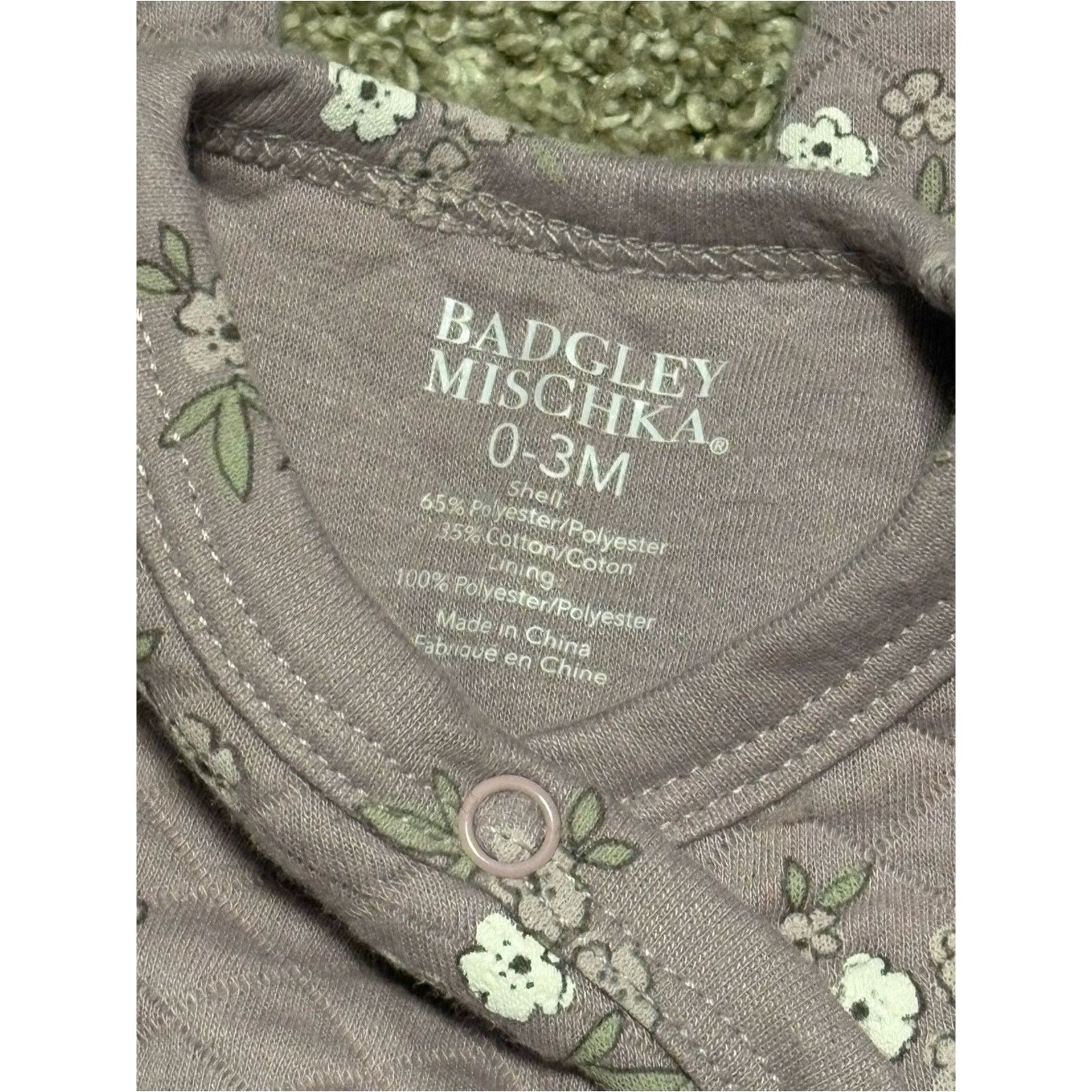 Badgley Mischka (Badgley Mischka) Quilted Purple Floral Romper:Size 0-3Month Size ONE SIZE - 3 Thumbnail