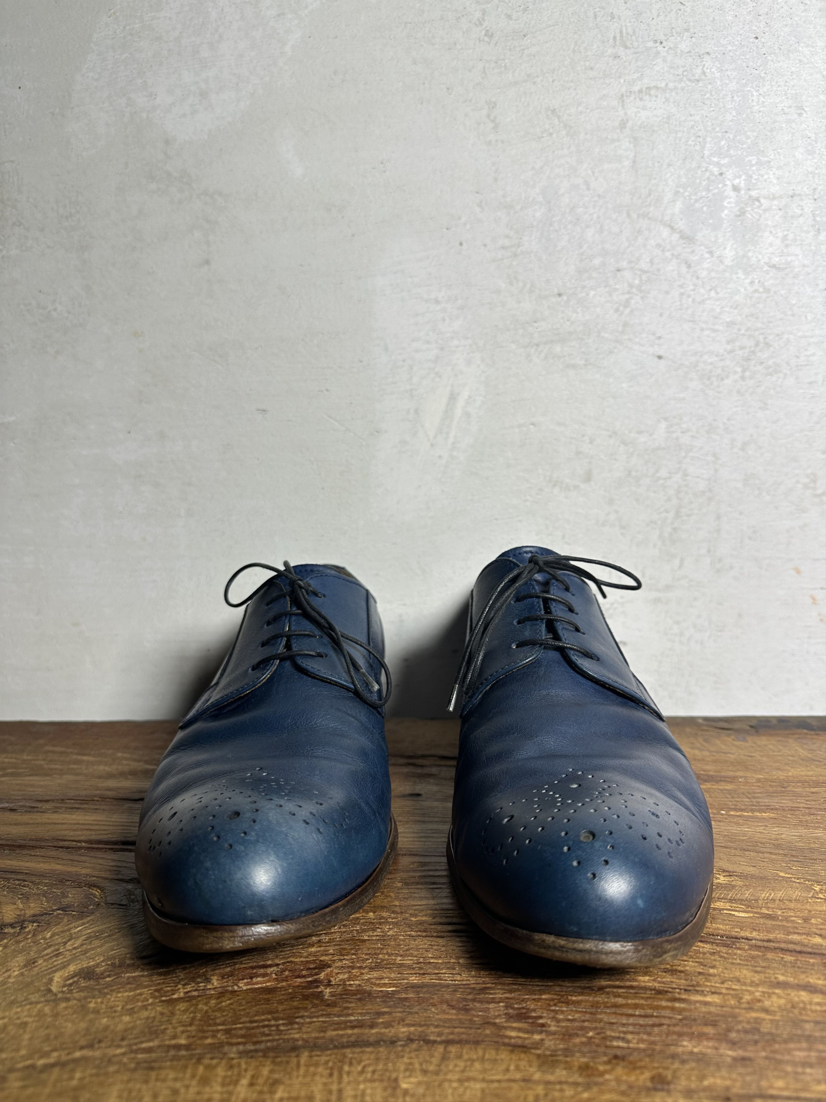 MoMA Moma Blue Lace-Up Shoes Size US 12 / EU 45 - 8 Thumbnail