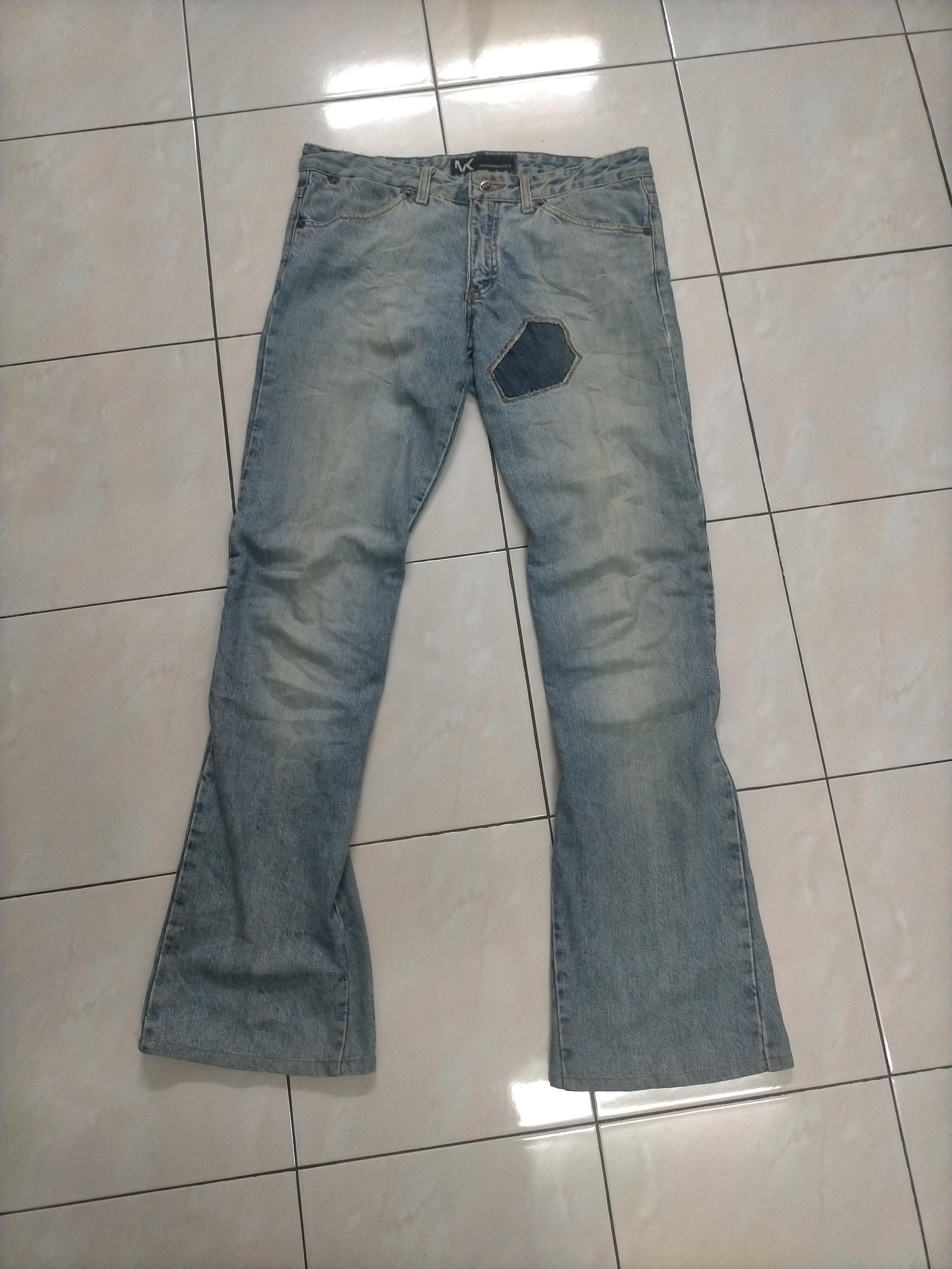 Andrew Mackenzie 🔥 Flare 🔥 AM Rips Distressed Patchwork Dirty Jeans Size US 34 / EU 50 - 4 Thumbnail