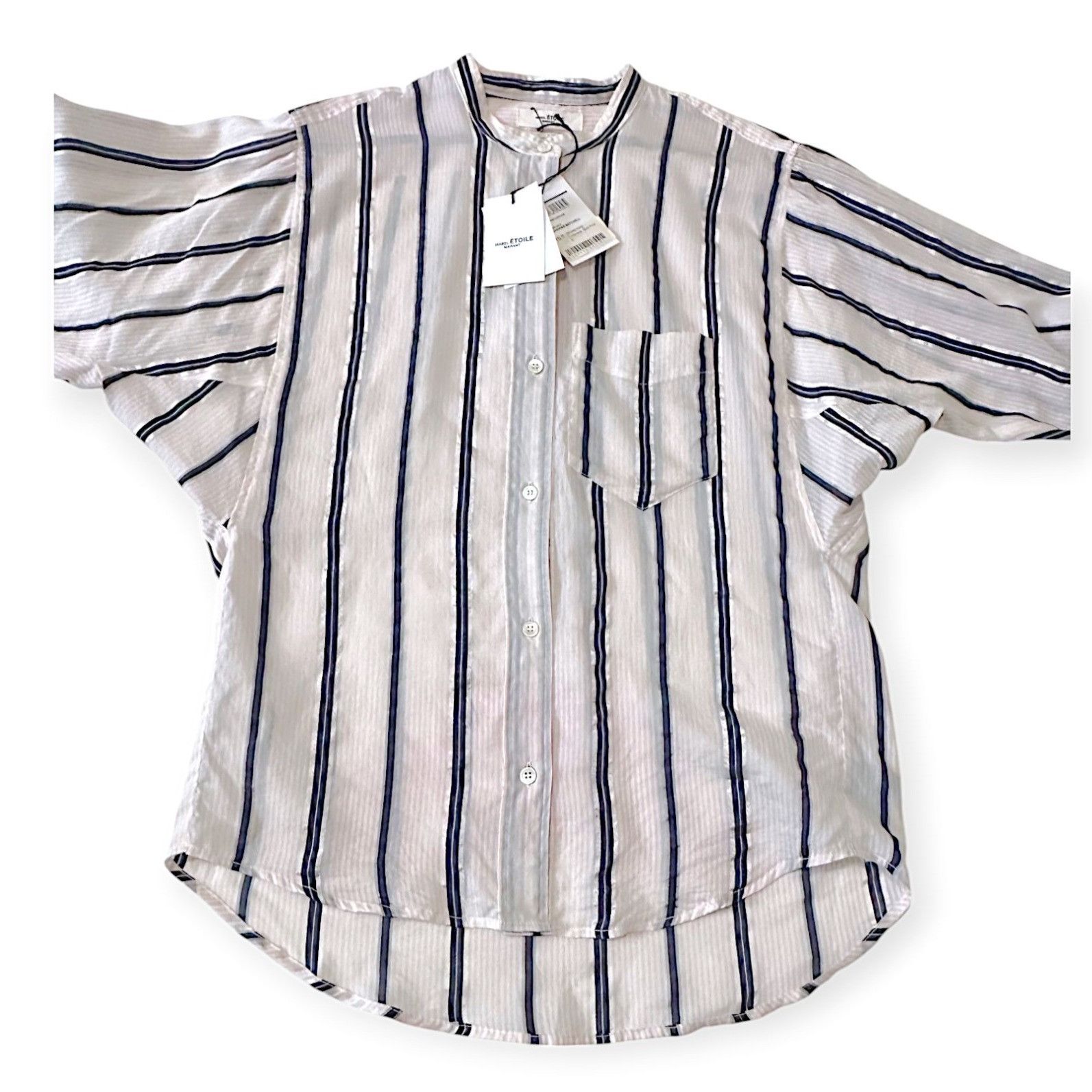 Isabel Marant Etoile Isabel Marant Etoile Pink Satchell Stripe Shirt, Size US2, Size XS / US 0-2 / IT 36-38 - 9 Thumbnail