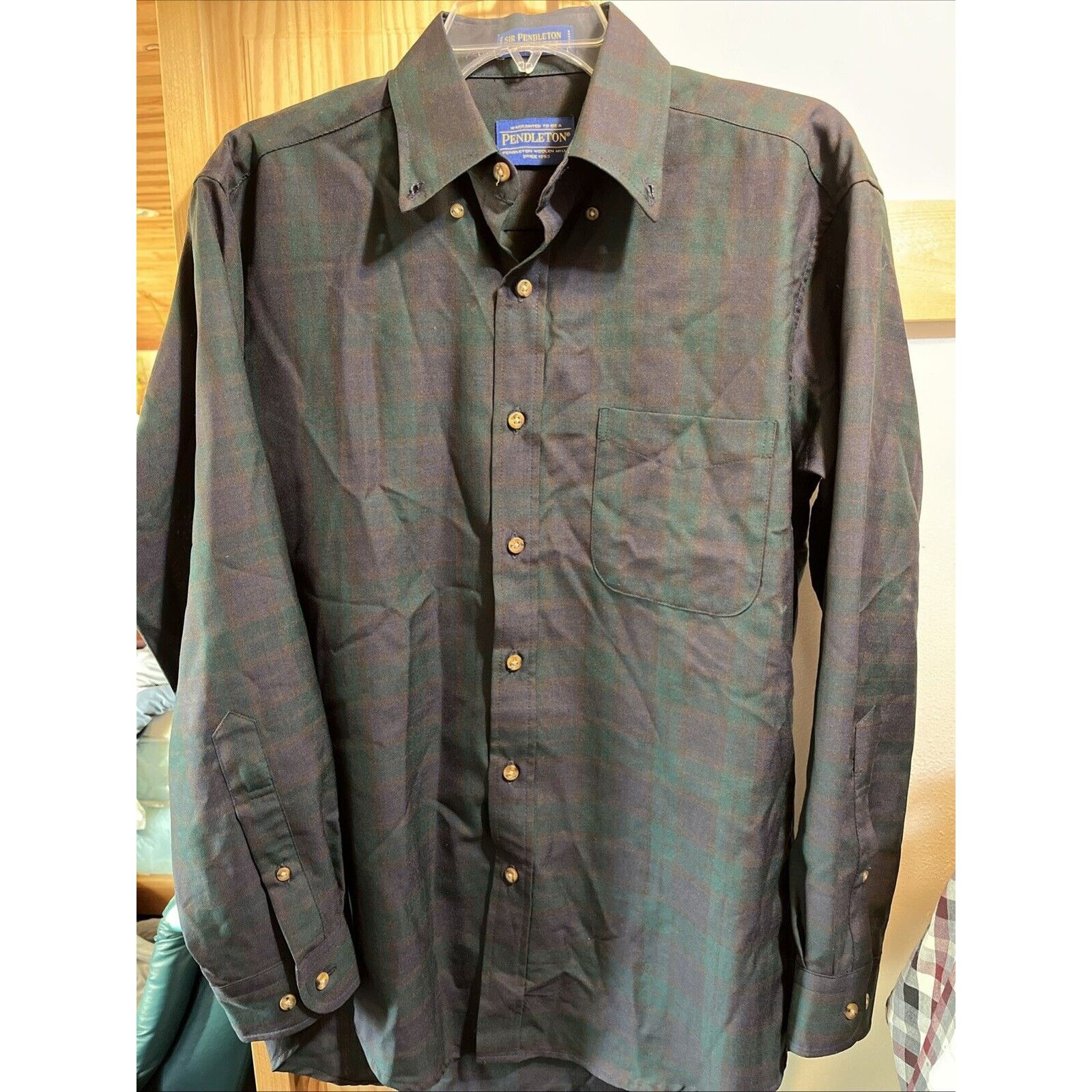 Pendleton Pendleton Black Watch Tartan Green Plaid Men’s Shirt S Wool Size US S / EU 44-46 / 1 - 2 Thumbnail