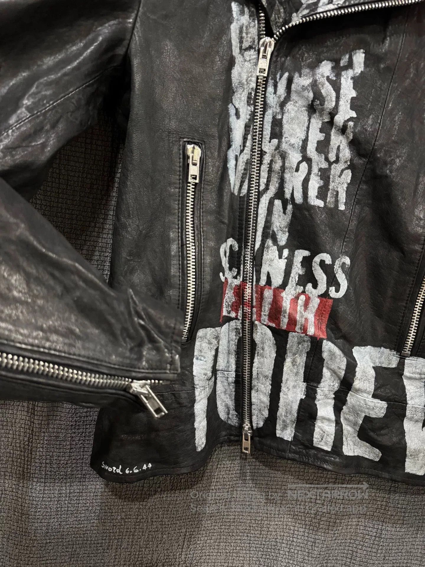 Japanese Brand Italian Rock Graphic Leather Jacket. Size US M / EU 48-50 / 2 - 2 Thumbnail
