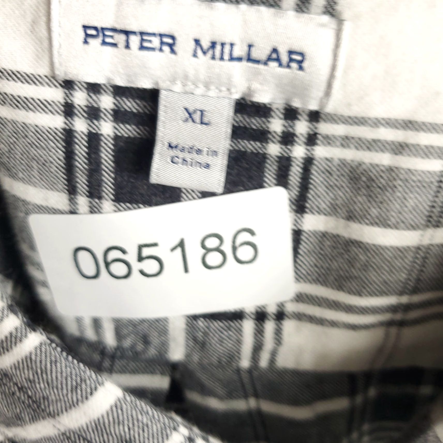 Peter Millar Peter Millar Shirt Mens XL Gray/Blue Plaid Flannel Button Up Long Sleeve Shirt Size US XL / EU 56 / 4 - 7 Thumbnail