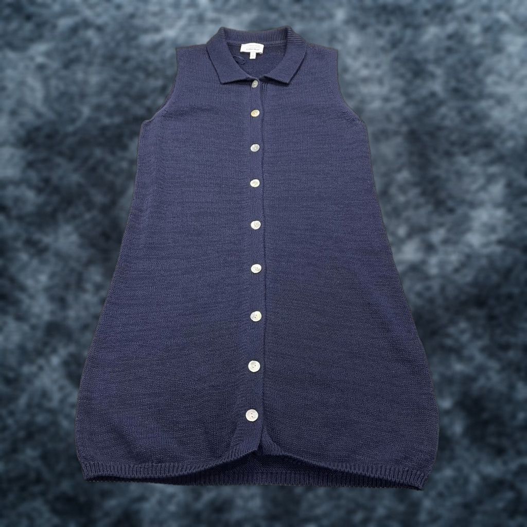 & Other Stories & Other Stories Sweater Dress Women M Blue Collared Button Front Knit Sleeveless Knee Length Casual Business Size M / US 6-8 / IT 42-44 - 1 Thumbnail