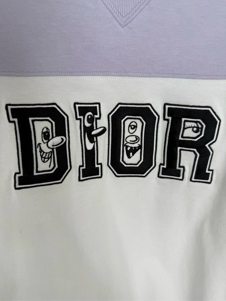 Dior Dior Purple and white color block logo embroidery short sl Size US S / EU 44-46 / 1 - 5 Thumbnail