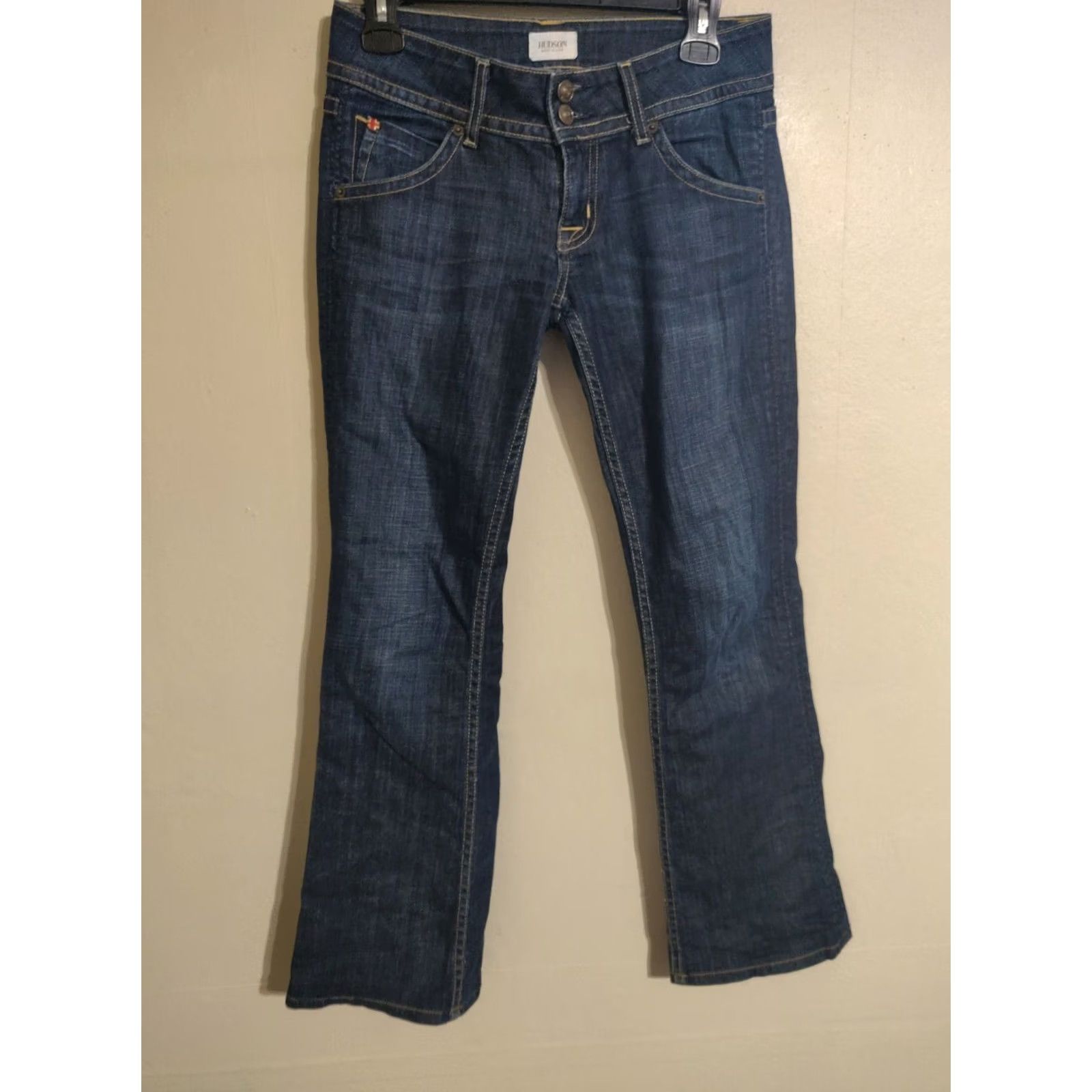 Hudson Hudson Jeans Ladies Dark Wash Designer Stretch Denim Bootcut Woman's 26 USA Blue Size 26" / US 2 / IT 38 - 3 Thumbnail