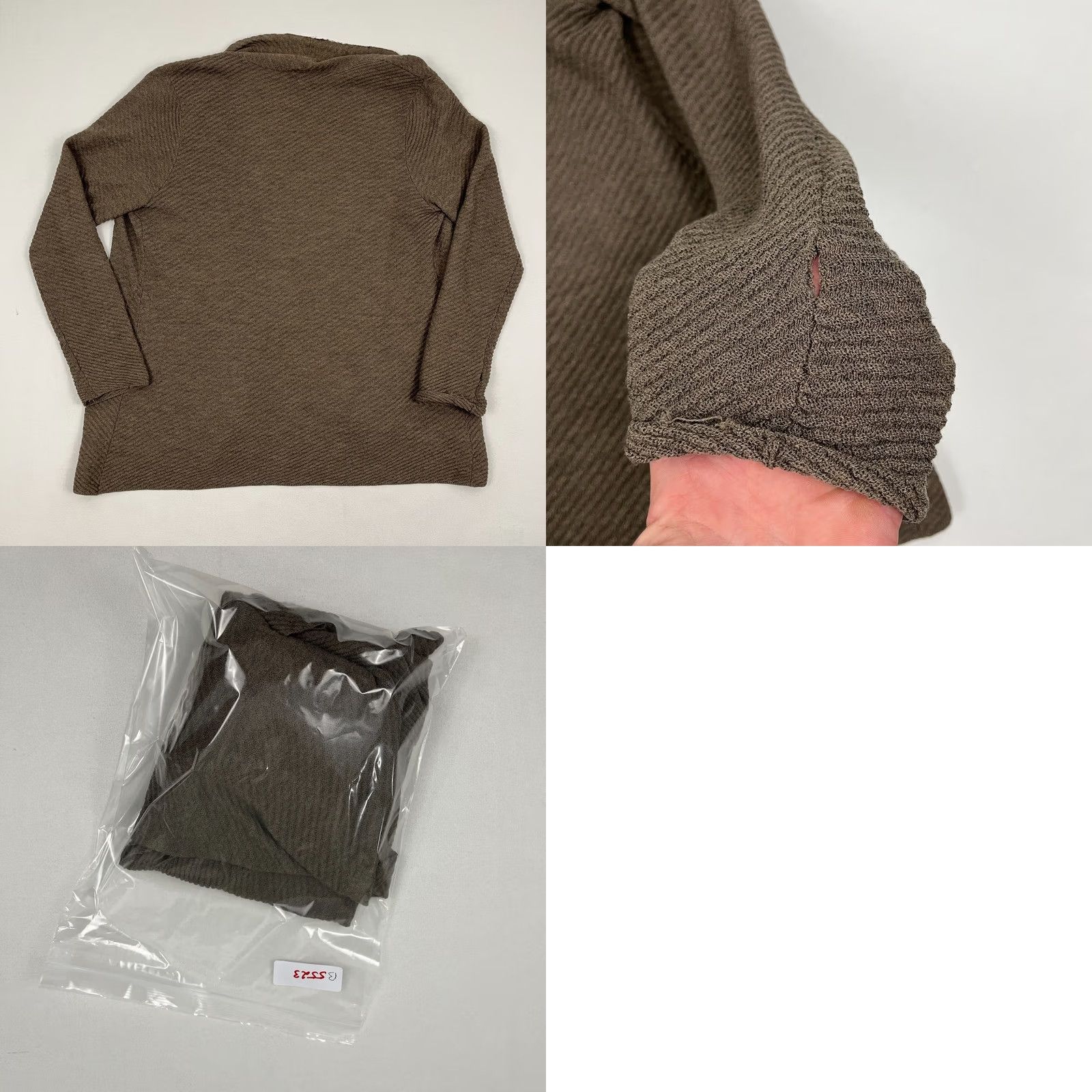 Eileen Fisher VINTAGE Eileen Fisher Cardigan Womens L Brown Wool Italian Knit Open Front Tunic Light Size L / US 10 / IT 46 - 8 Thumbnail