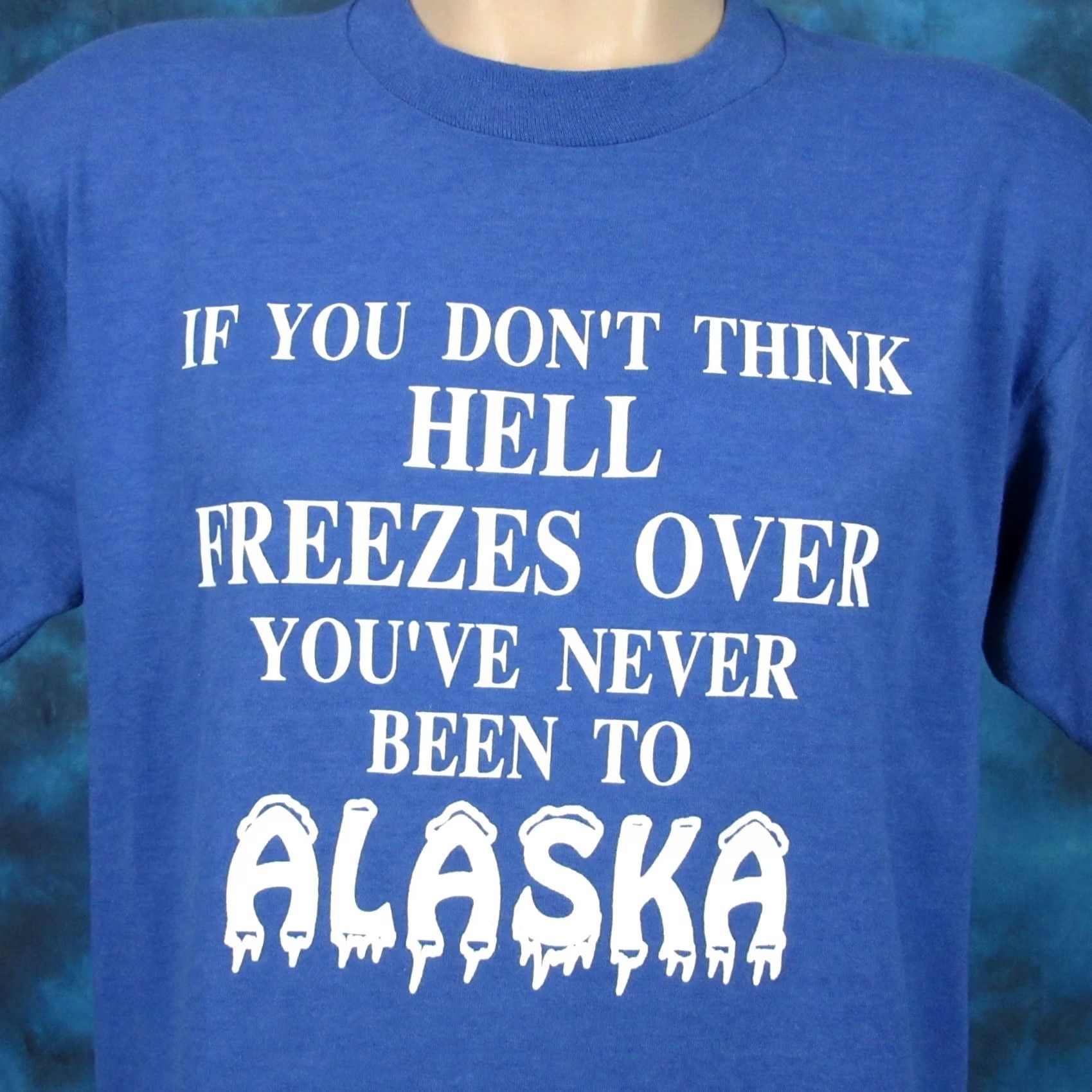 Vintage VINTAGE 80s YOU’VE NEVER BEEN TO ALASKA - HELL FREEZES OVER T-Shirt M single stitch Men Size US M / EU 48-50 / 2 - 3 Thumbnail
