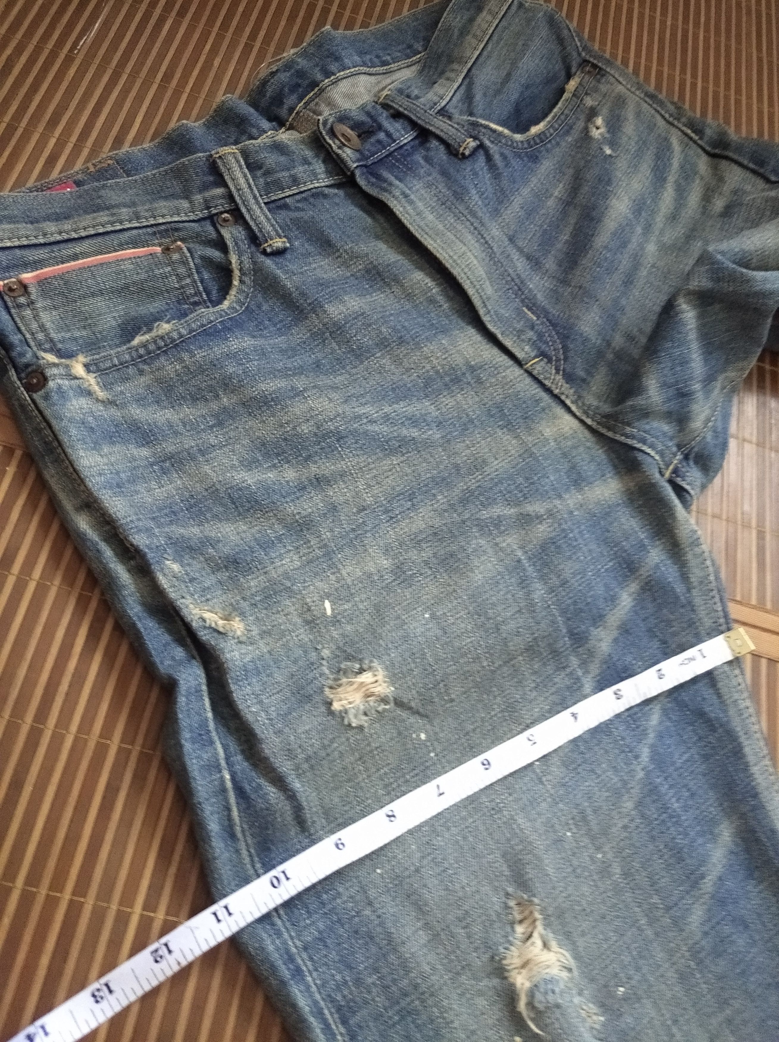 Edwin × Japanese Brand Vintage 90s Edwin 505zx Selvedge Distressed Denim Jeans Size US 34 / EU 50 - 11 Thumbnail