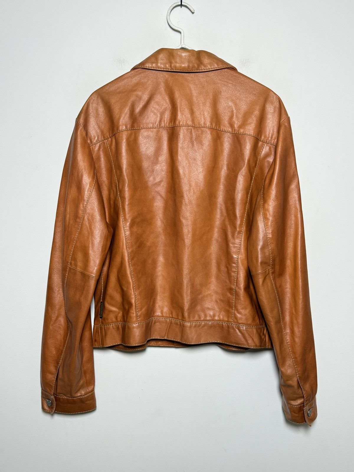 Giorgio Armani Armani Jeans moto leather jacket in a rich cognac brown Size US L / EU 52-54 / 3 - 13 Thumbnail