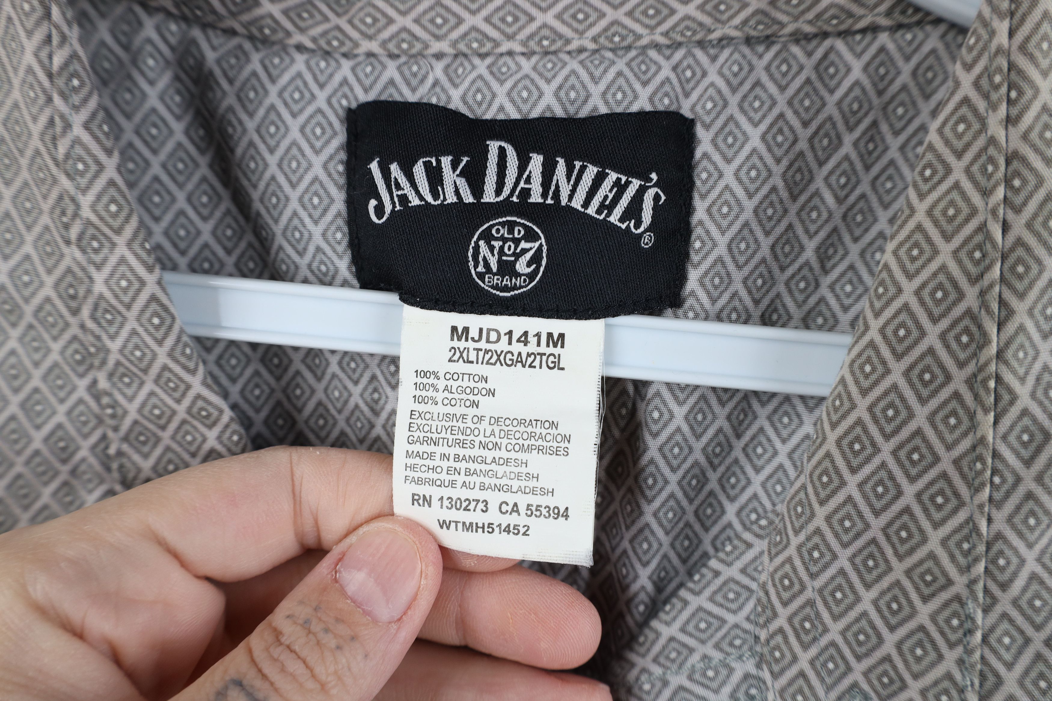 Vintage Jack Daniels x Wrangler Diamond Western Cowboy Button Shirt Size US XXL / EU 58 / 5 - 10 Thumbnail