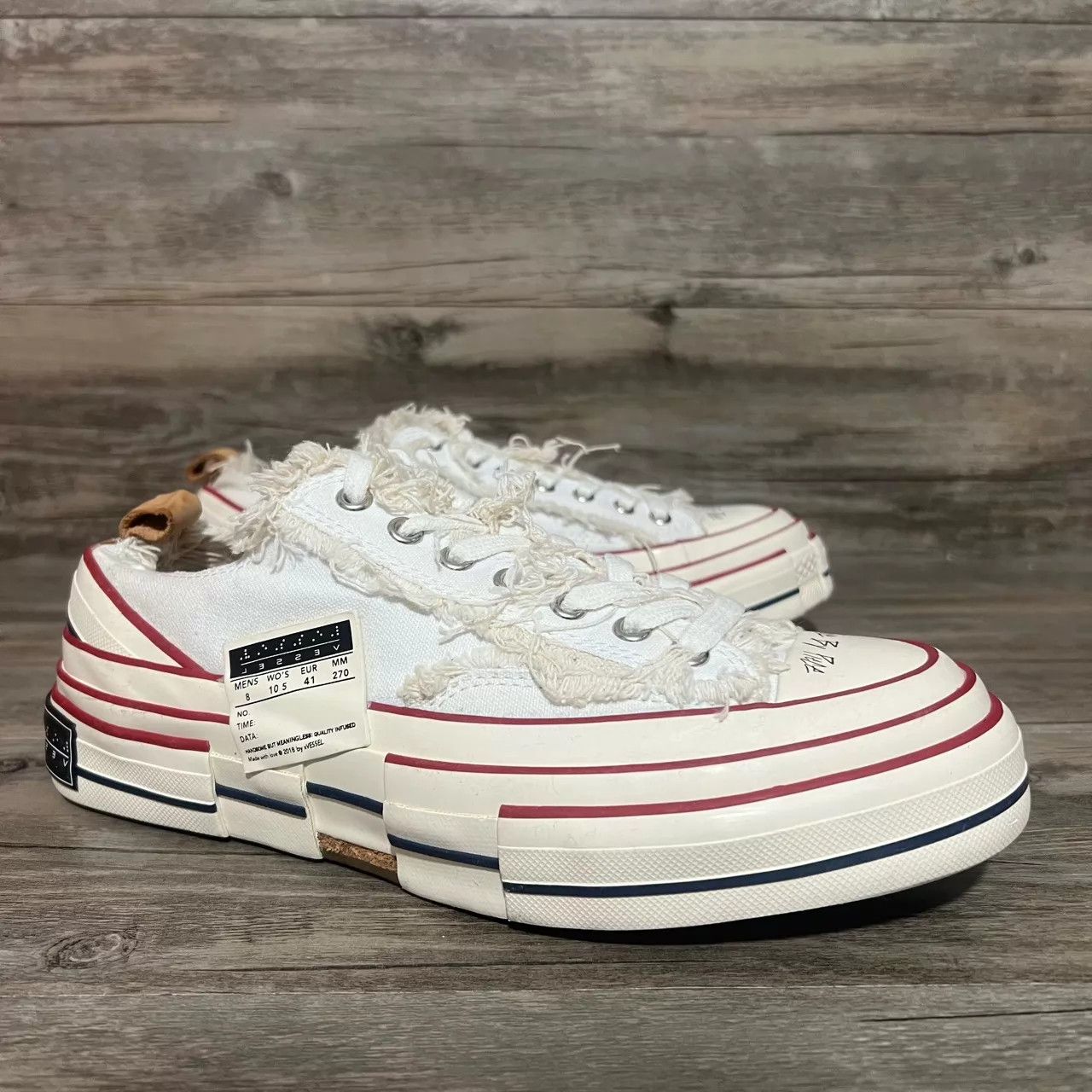 xVESSEL xVESSEL G.O.P. Lows Low-Top Sneaker White/Red 41 Size US 8 / EU 41 - 2 Thumbnail