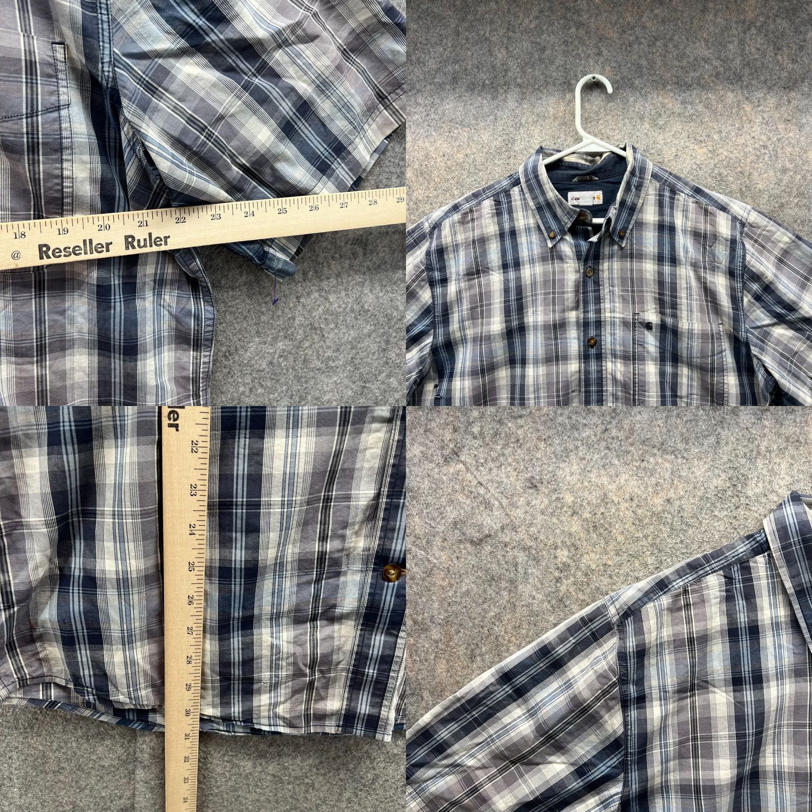 Carhartt VINTAGE Carhartt Shirt Mens L Blue Plaid Button-Down Relaxed Bellvue Outdoors Size US L / EU 52-54 / 3 - 8 Thumbnail