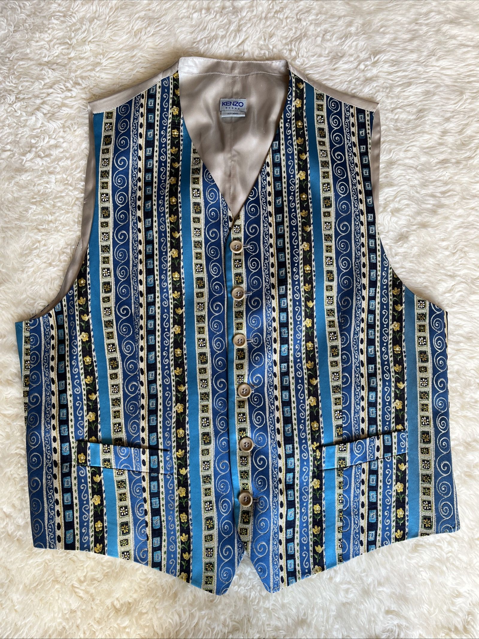 Kenzo Kenzo Homme Silk Vest size XXL colorful blue Size US XXL / EU 58 / 5 - 5 Thumbnail
